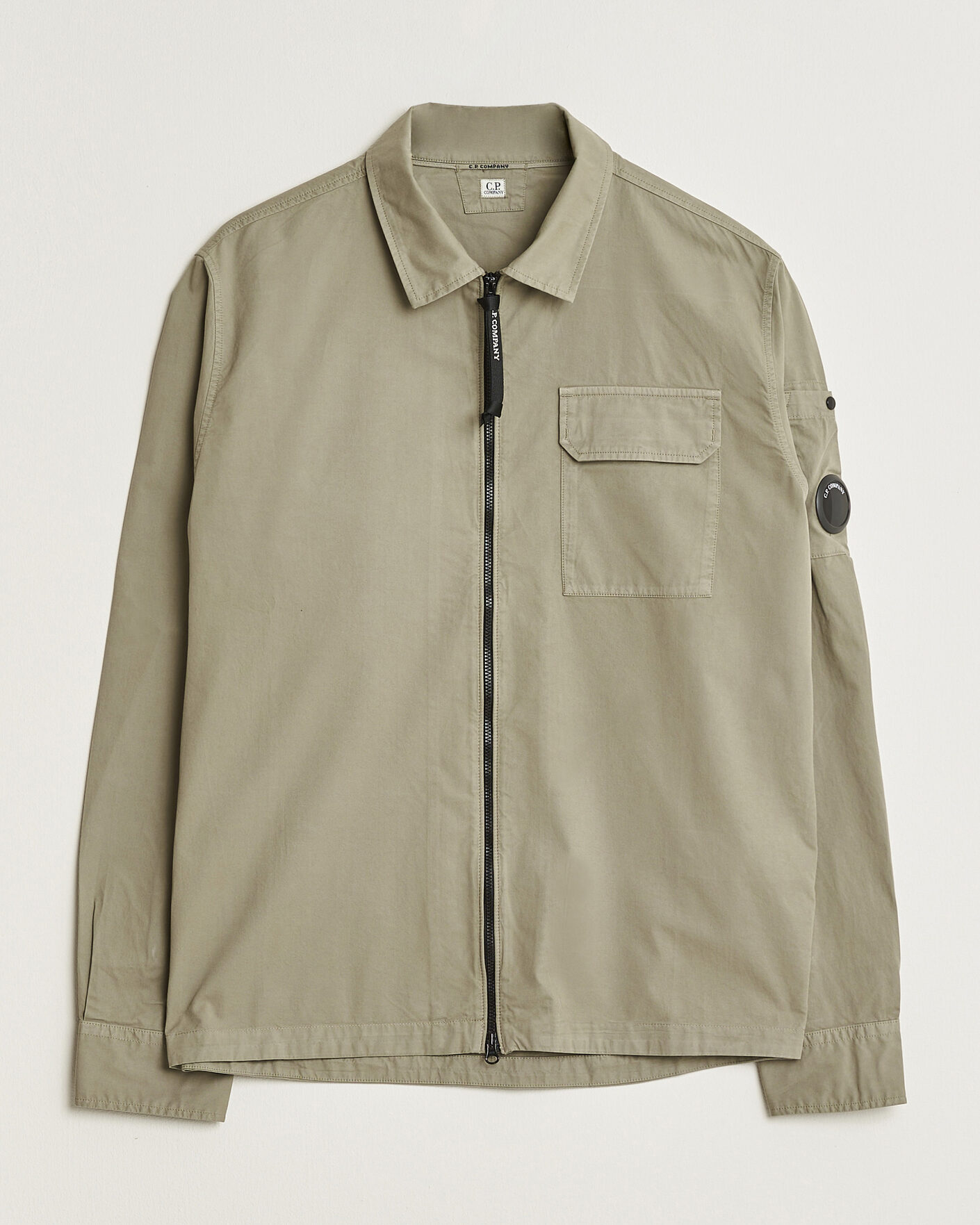 Uomini | Camicie | C.P. Company | Organic Cotton Gabardine Zip Overshirt Grey