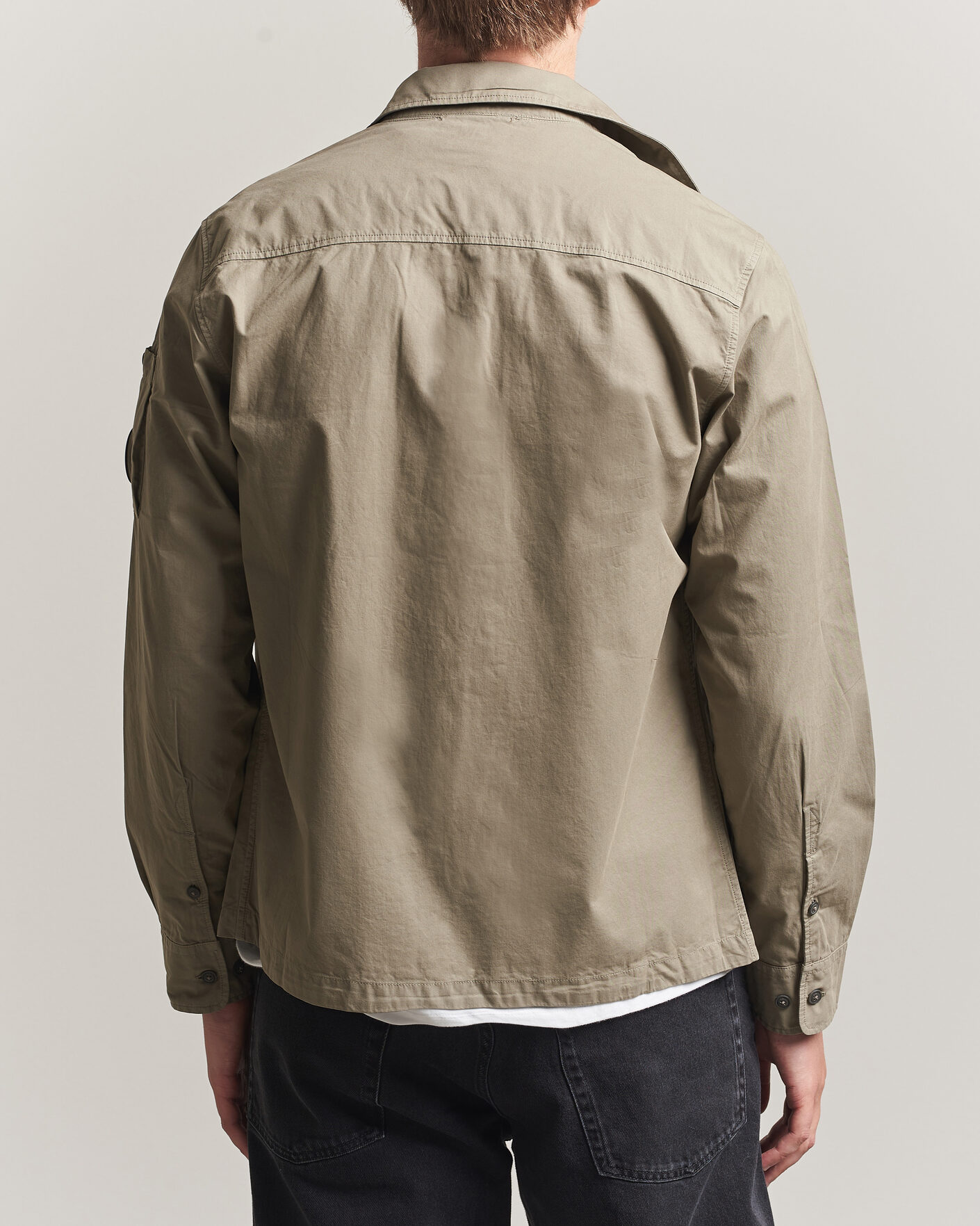 Uomini | Camicie | C.P. Company | Organic Cotton Gabardine Zip Overshirt Grey