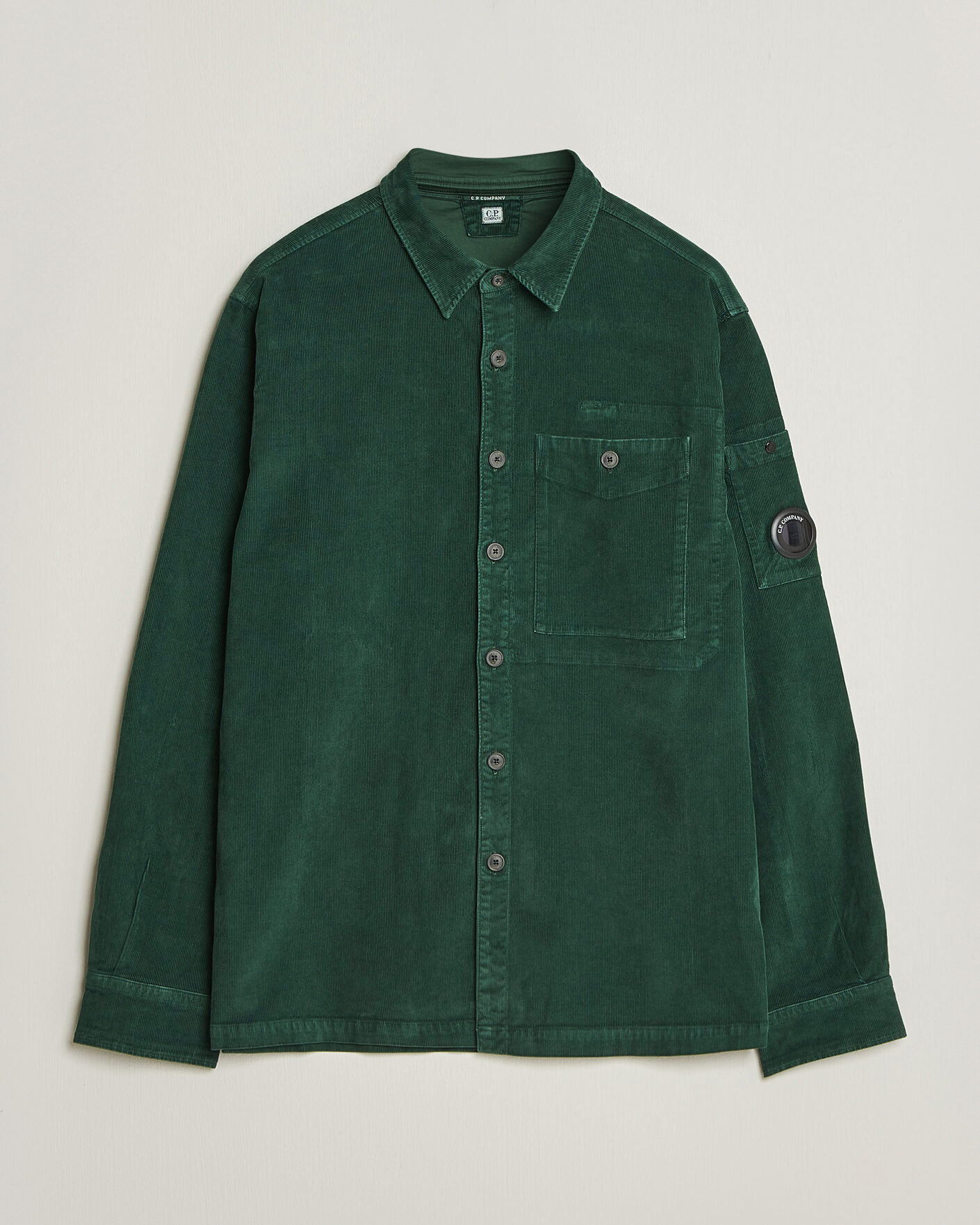 Uomini | Camicie | C.P. Company | Corduroy Lens Overshirt Emerald Green