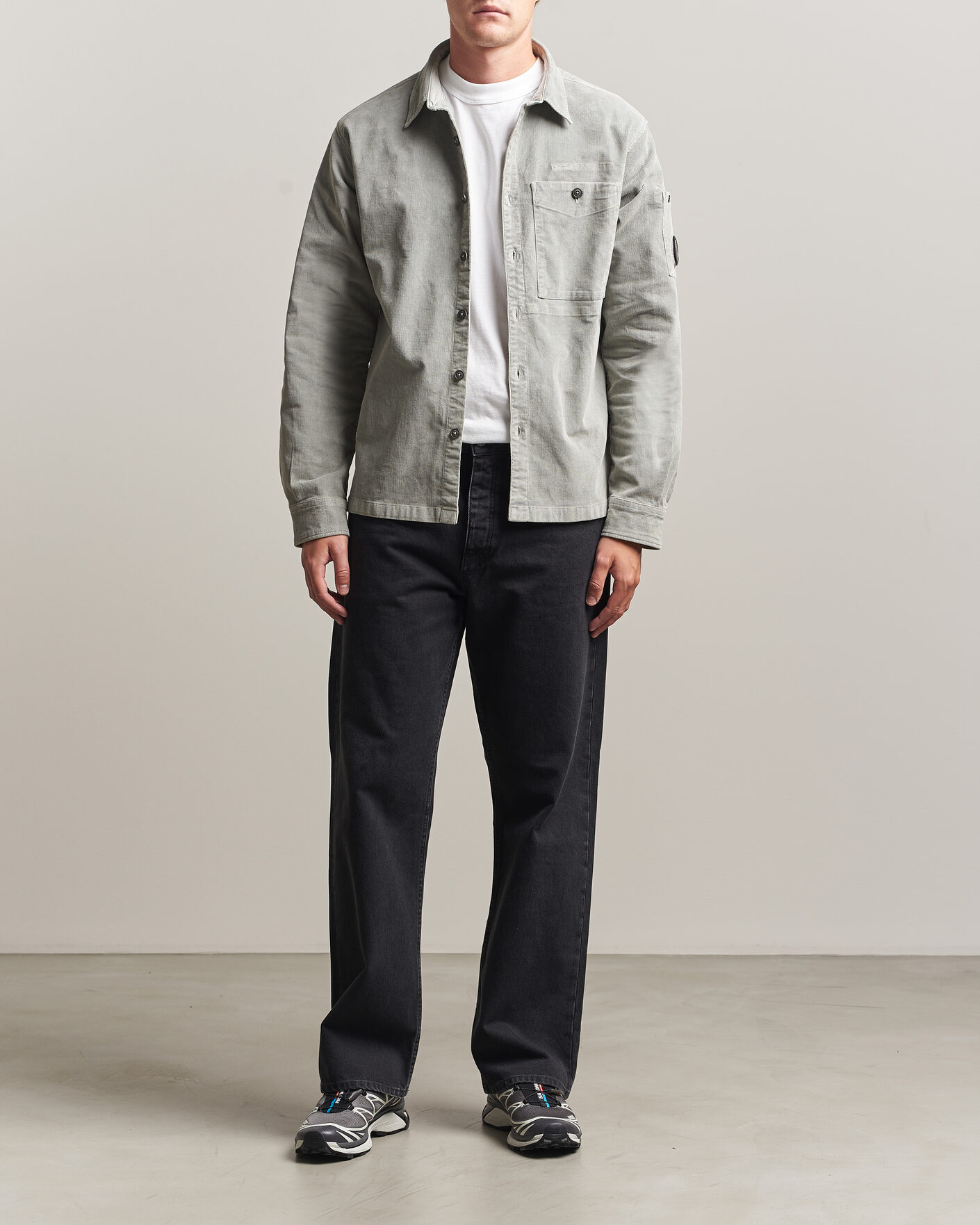 Uomini | Camicie | C.P. Company | Corduroy Lens Overshirt Light Grey