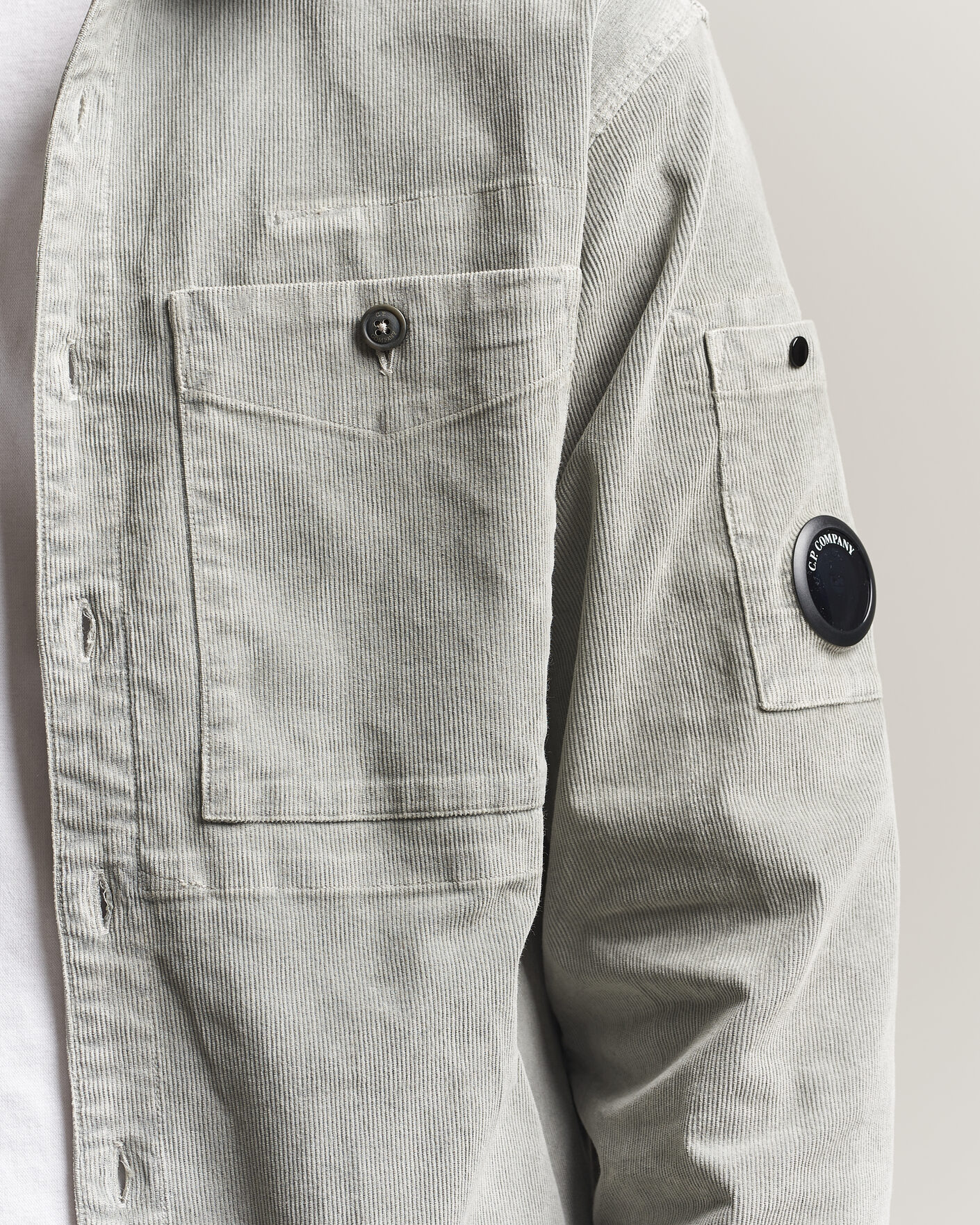 Uomini | Camicie | C.P. Company | Corduroy Lens Overshirt Light Grey