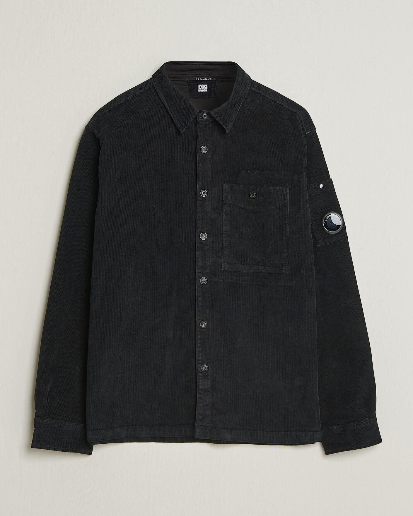 Uomini | Camicie | C.P. Company | Corduroy Lens Overshirt Black