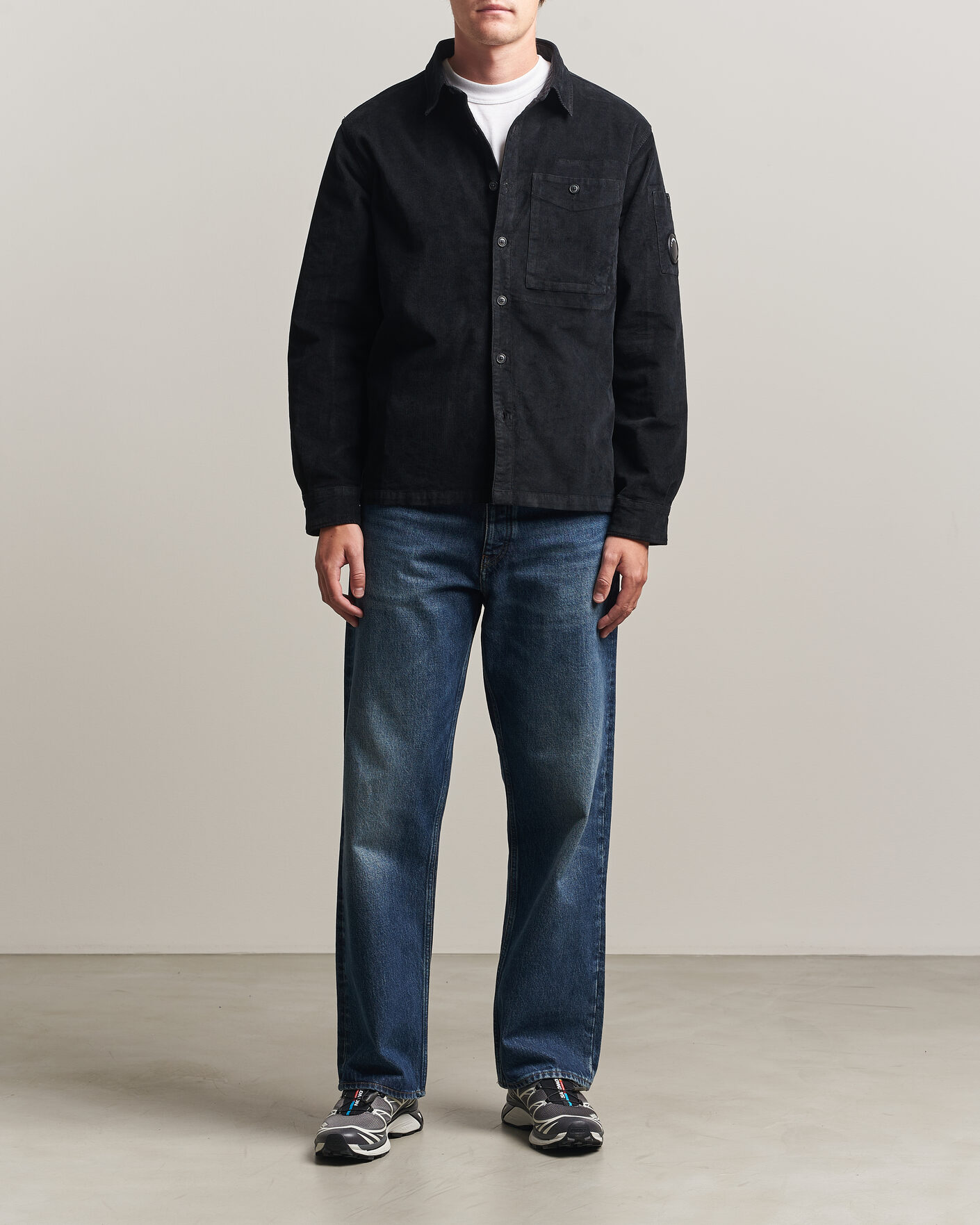 Uomini | Camicie | C.P. Company | Corduroy Lens Overshirt Black