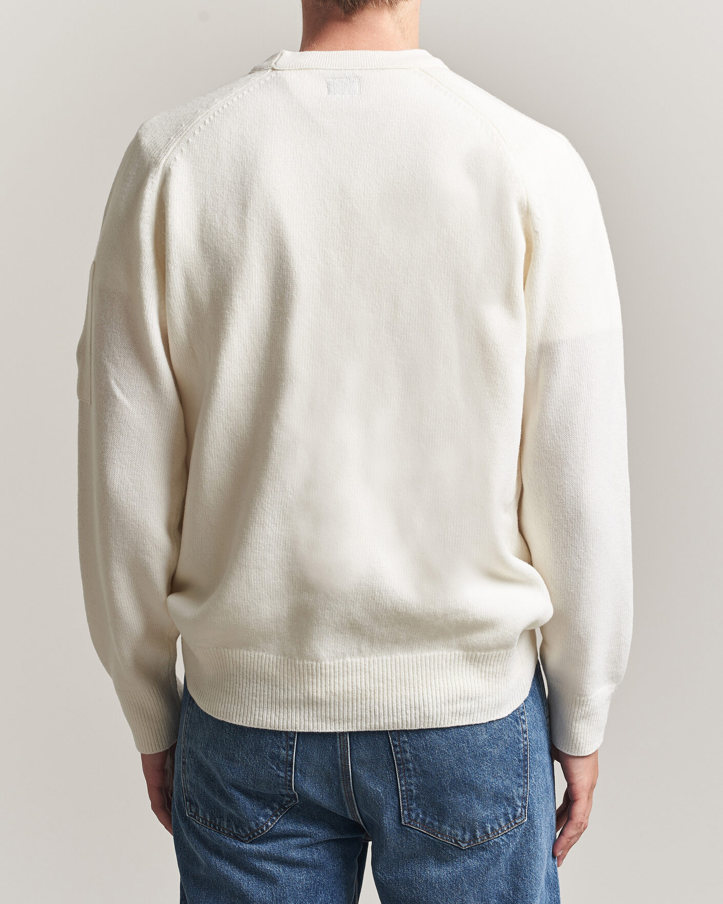 Uomini | Maglieria | C.P. Company | Knitted Lambswool Crew Neck White
