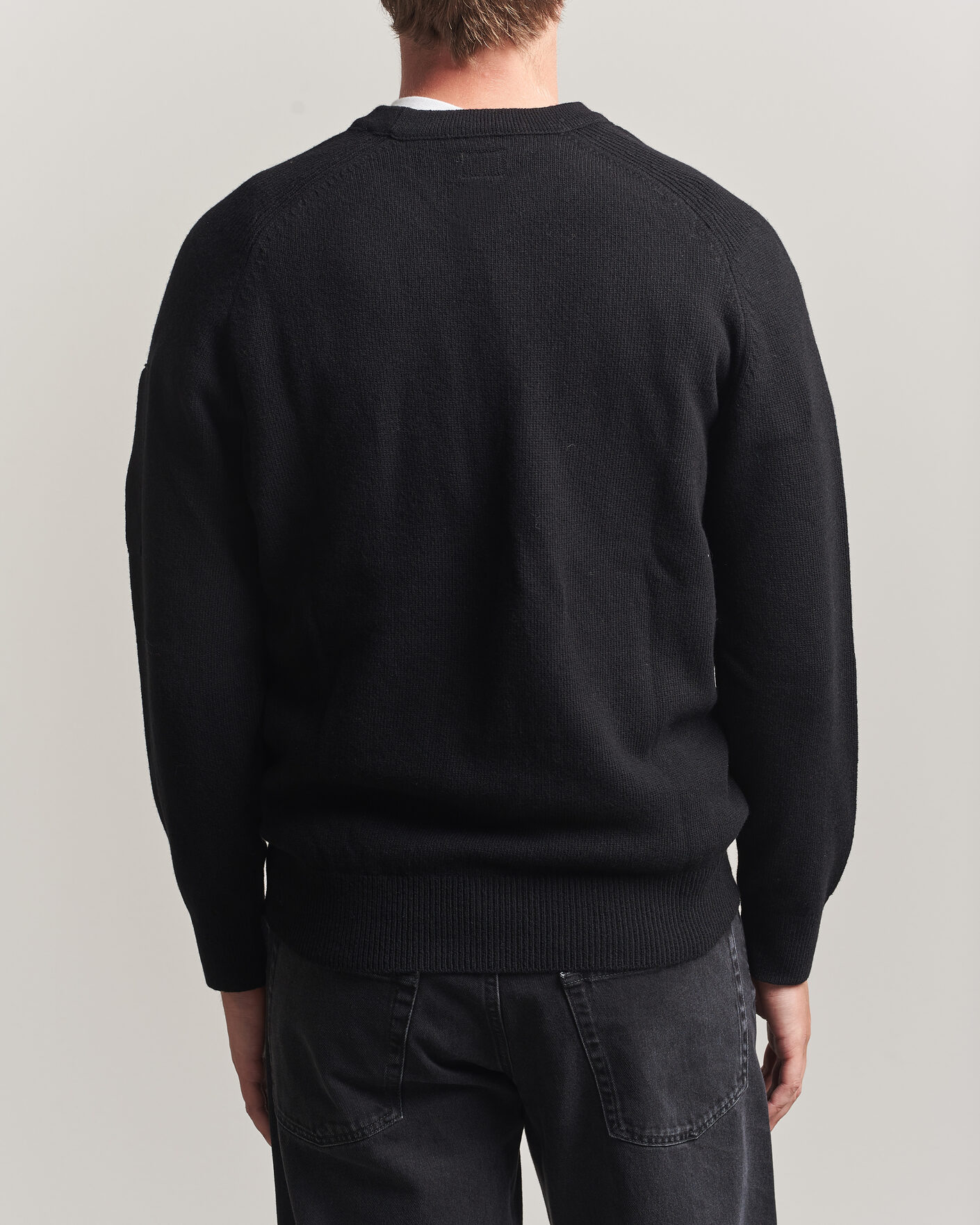 Uomini | Maglieria | C.P. Company | Knitted Lambswool Crew Neck Black