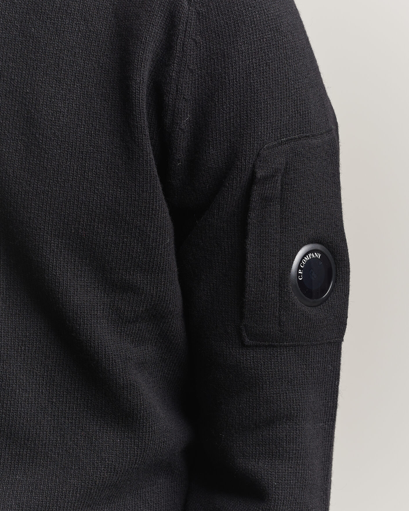 Uomini | Maglieria | C.P. Company | Knitted Lambswool Crew Neck Black