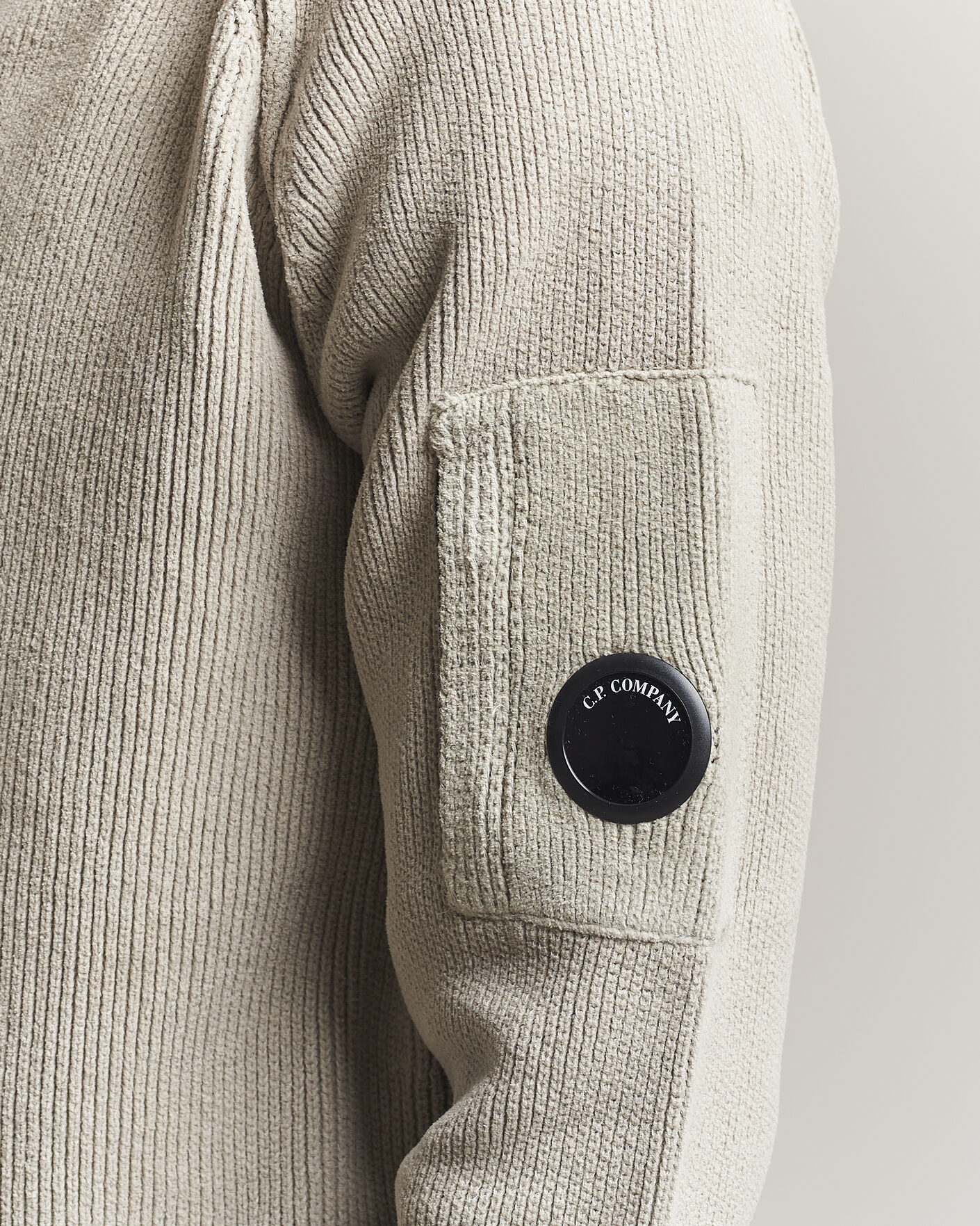 Uomini | Maglieria | C.P. Company | Cotton Chenille Polo Collar Light Grey