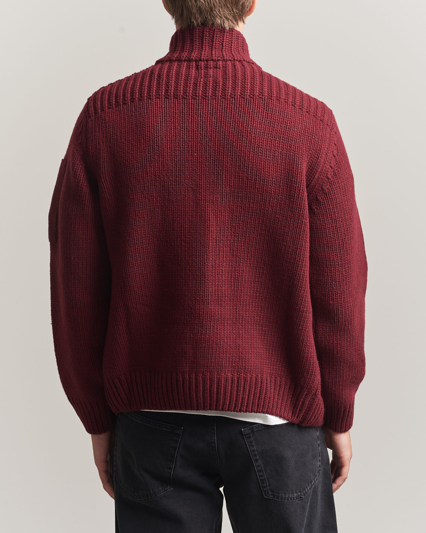 Uomini | Maglieria | C.P. Company | Heavy Lambswool Cardigan Burgundy