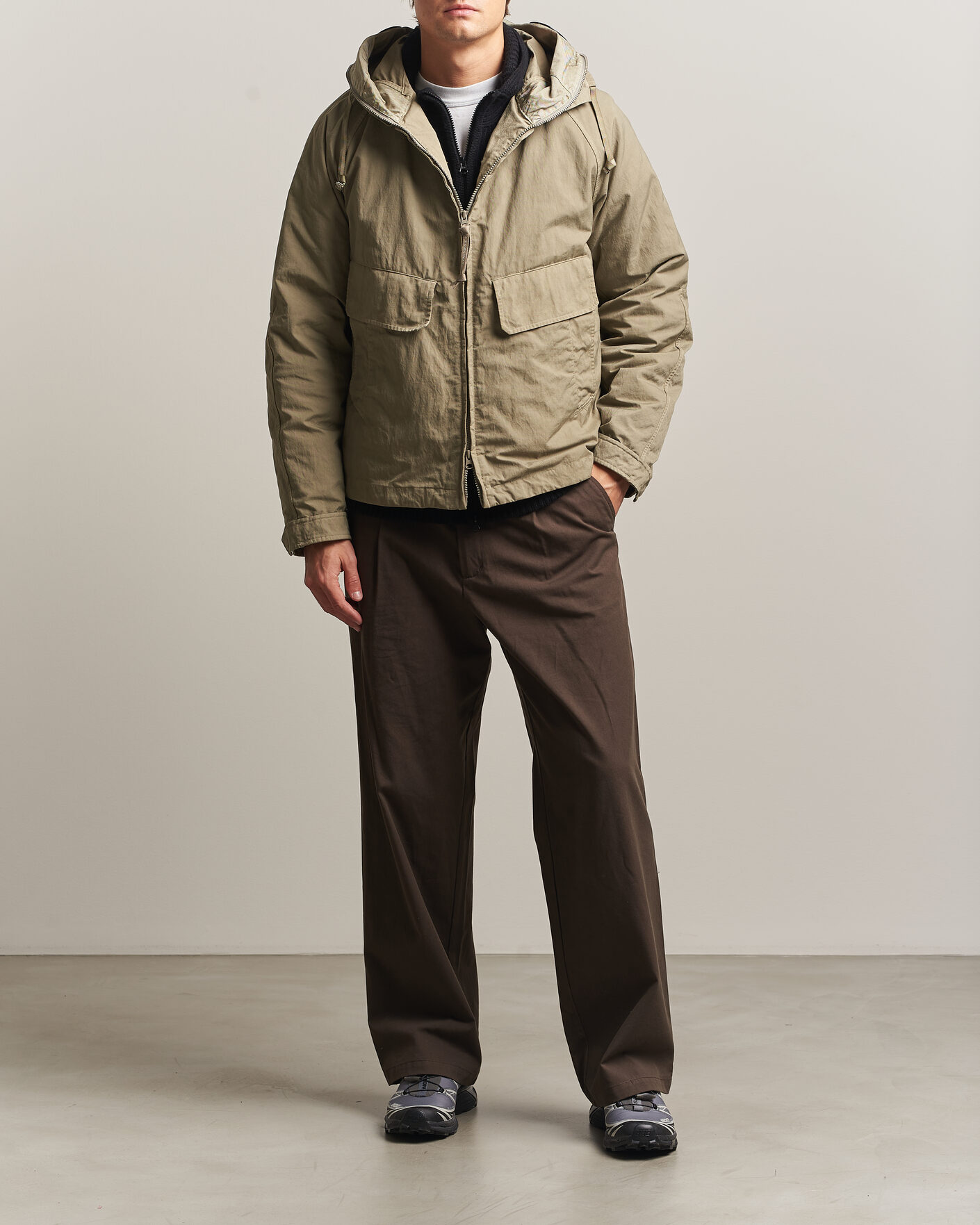 Uomini | Giacche | C.P. Company | Heavy Nylon Twill Down Padded Jacket Light Grey