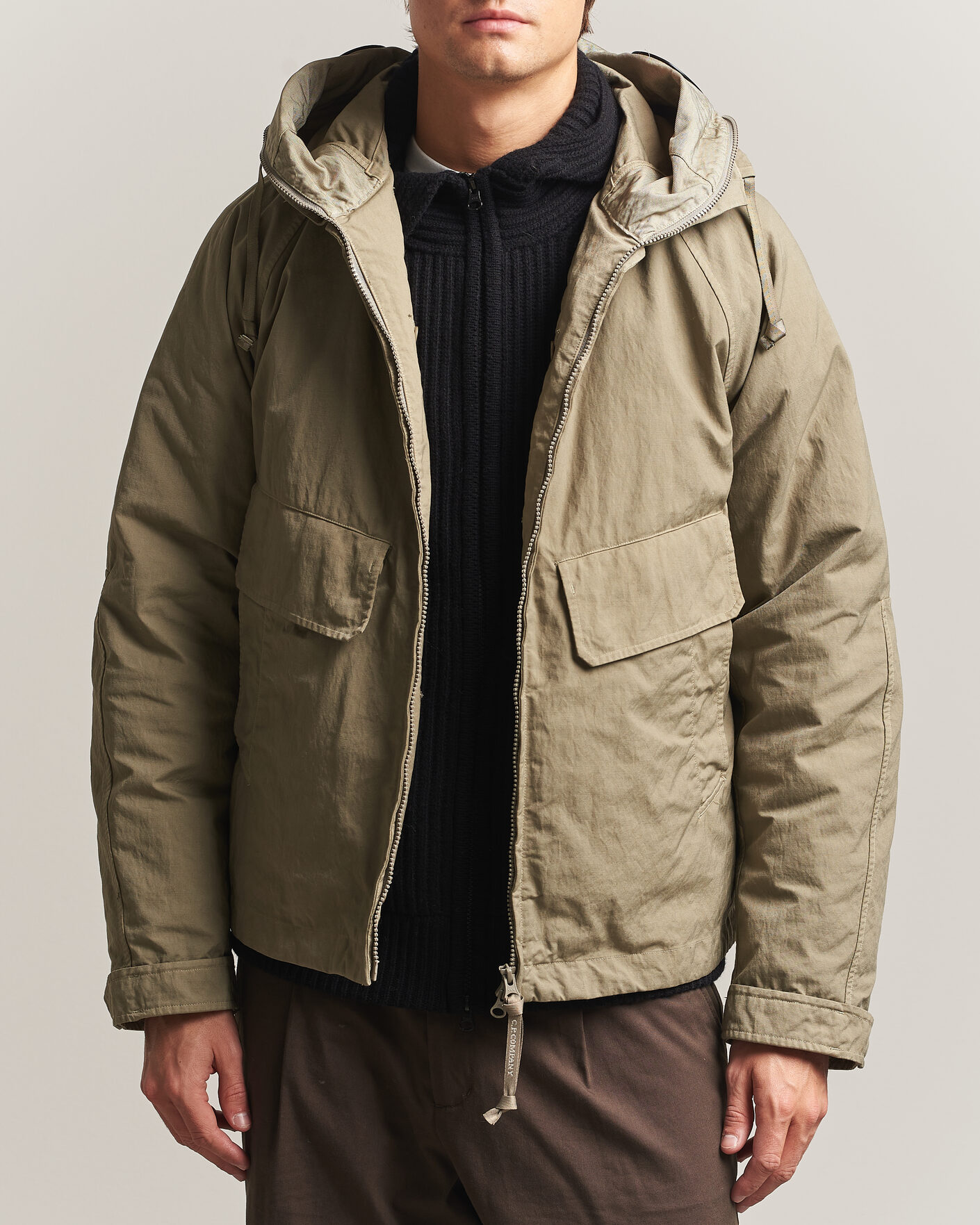 Uomini | Giacche | C.P. Company | Heavy Nylon Twill Down Padded Jacket Light Grey