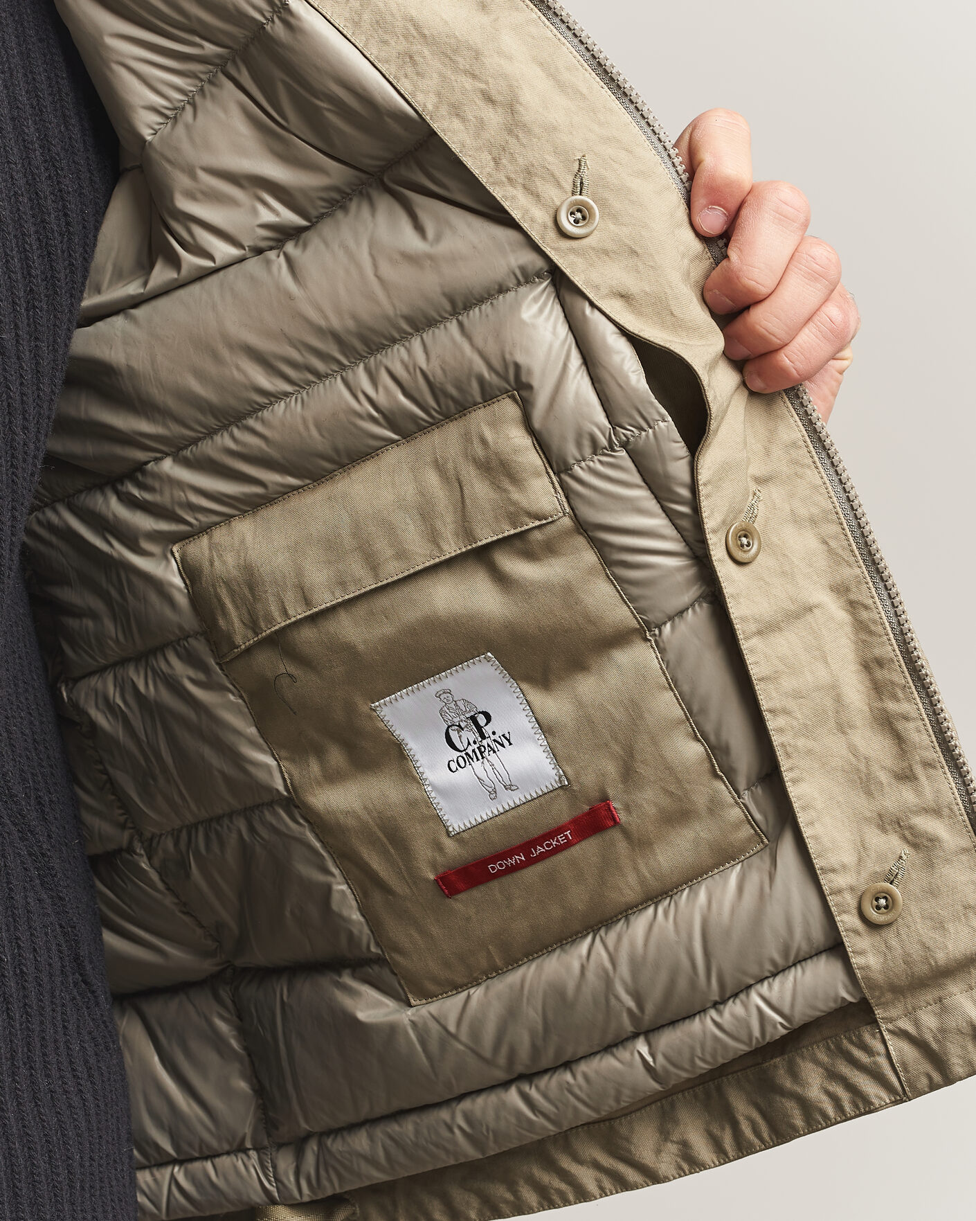 Uomini | Giacche | C.P. Company | Heavy Nylon Twill Down Padded Jacket Light Grey