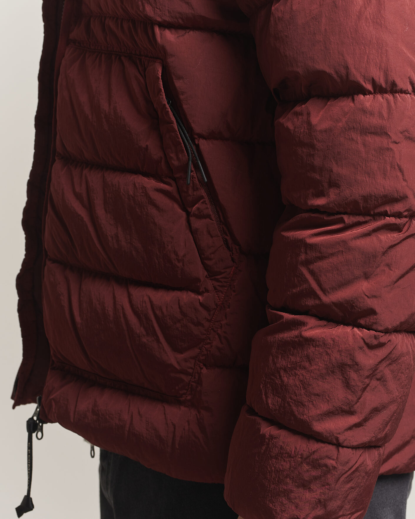 Uomini | Giacche | C.P. Company | Chrome-R Goggle Down Jacket Burgundy