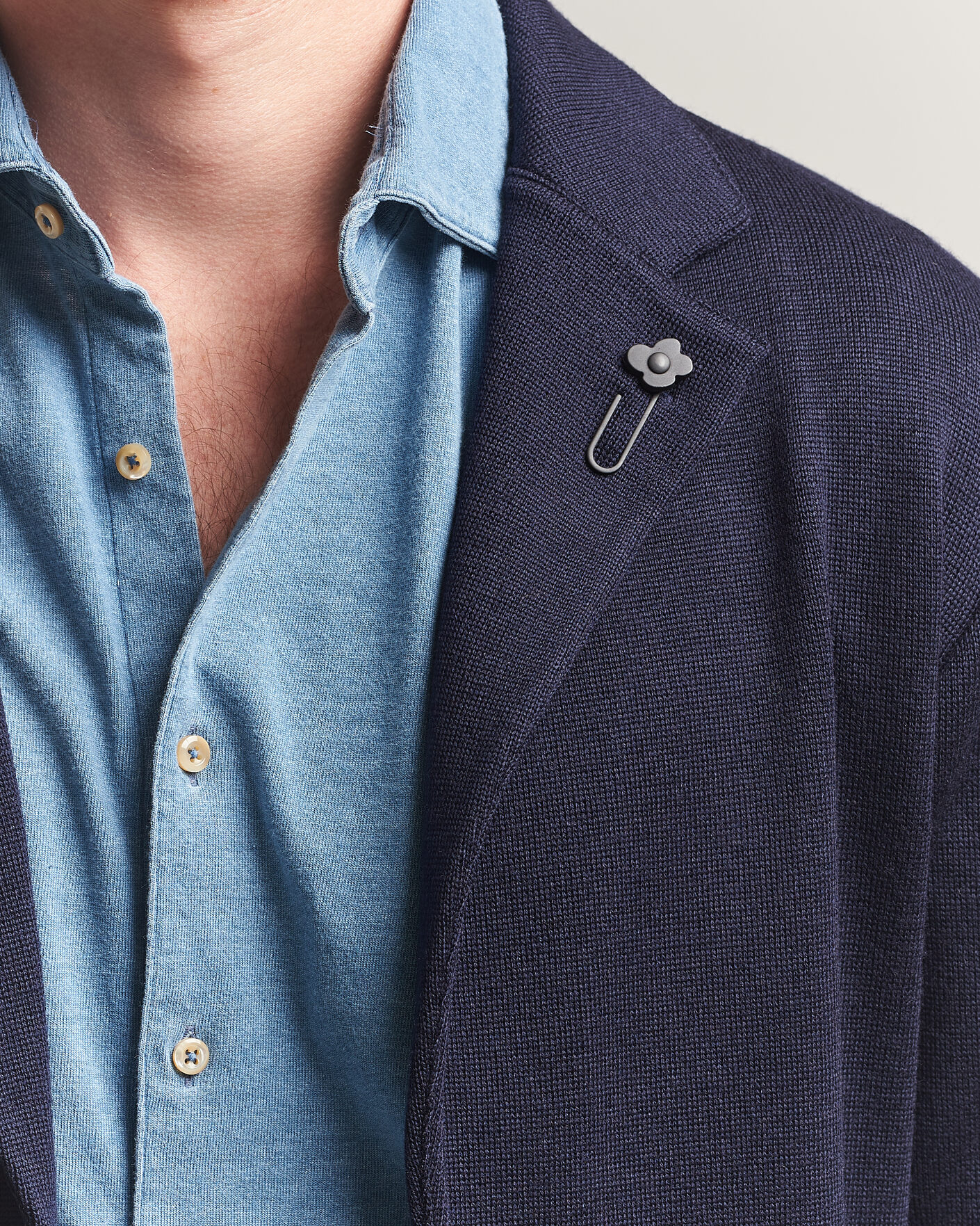 Uomini | Blazers | Lardini | Knitted Wool Blazer Navy