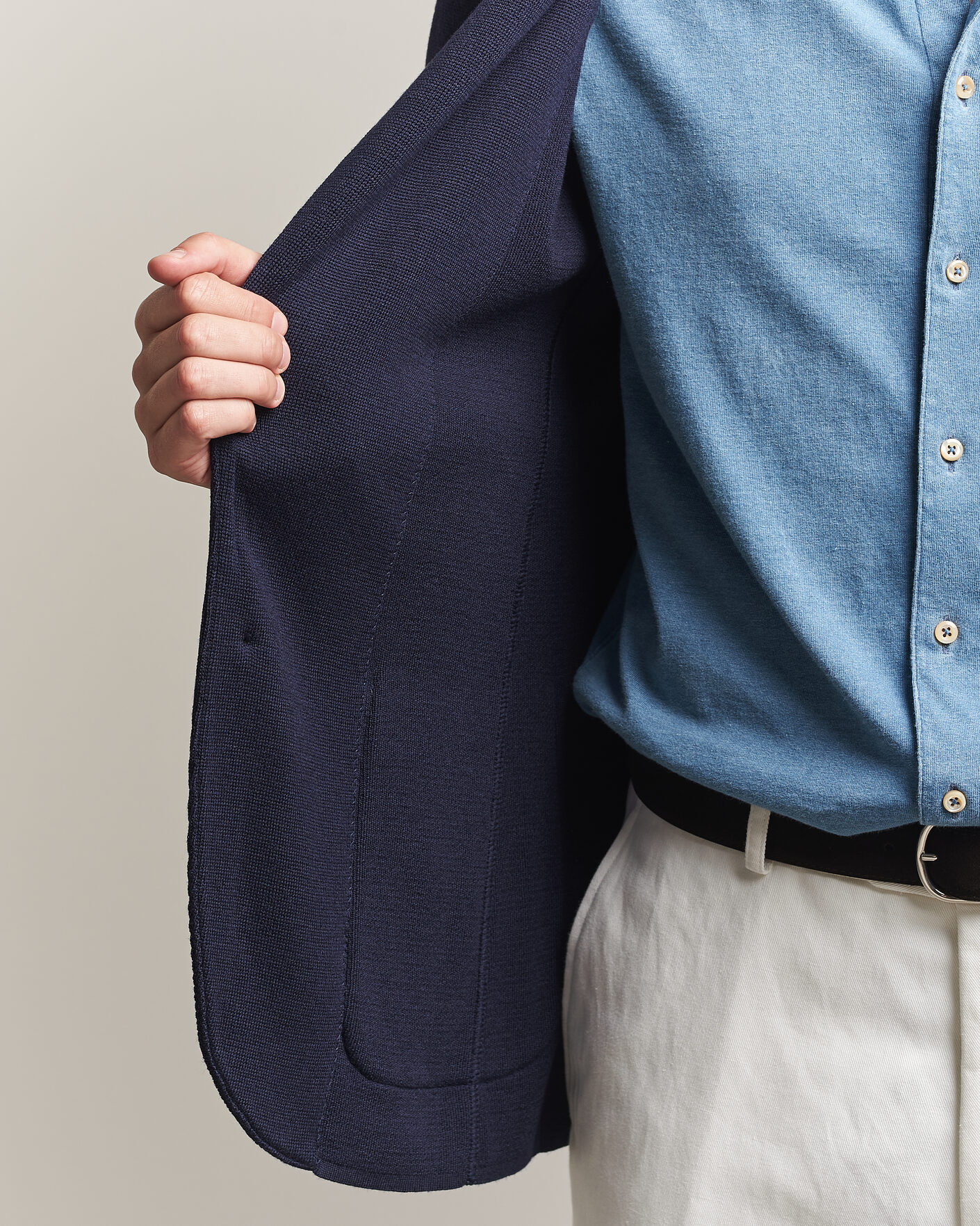 Uomini | Blazers | Lardini | Knitted Wool Blazer Navy