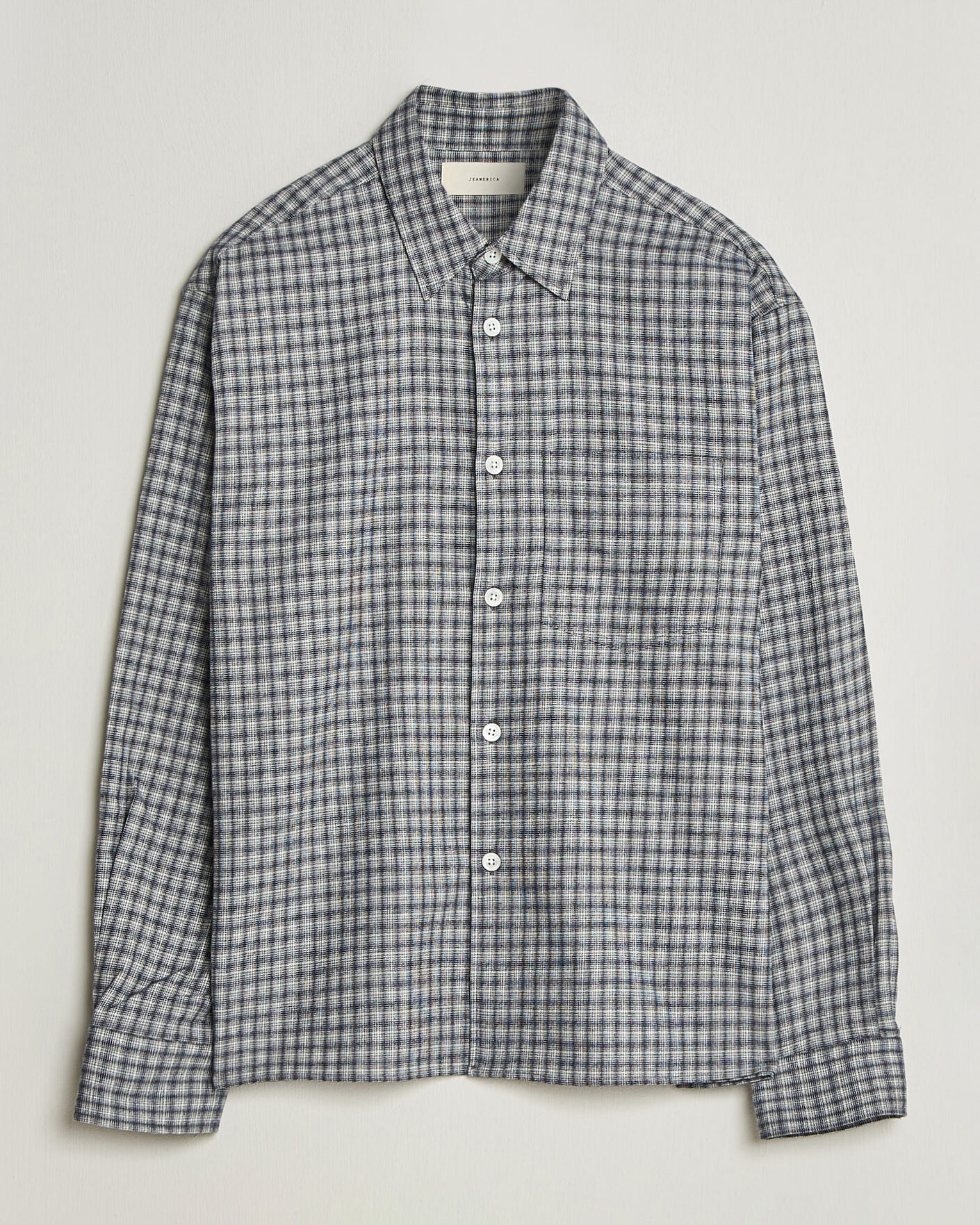 Uomini | Camicie | Jeanerica | Juan Checked Flannel Shirt Blue