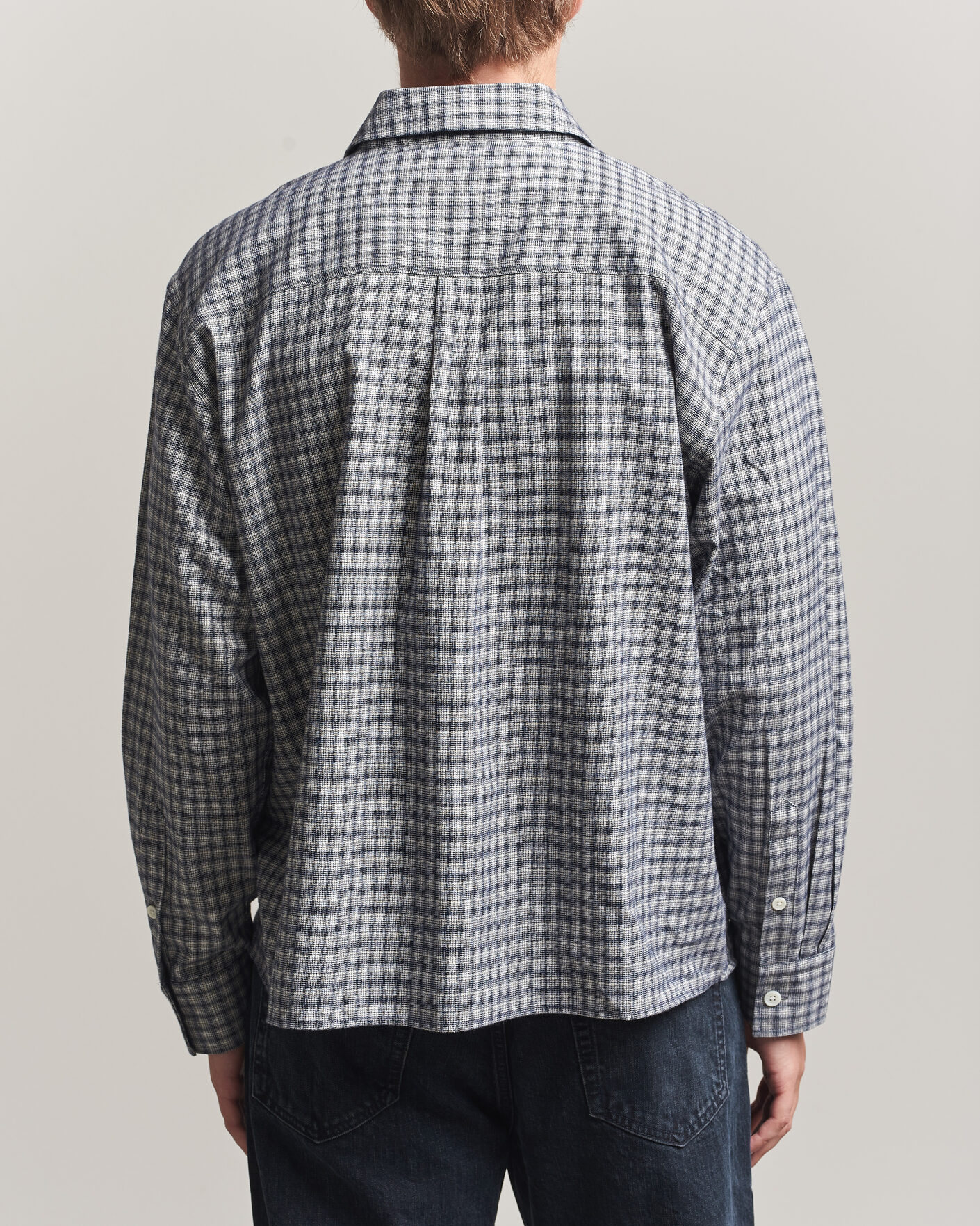 Uomini | Camicie | Jeanerica | Juan Checked Flannel Shirt Blue