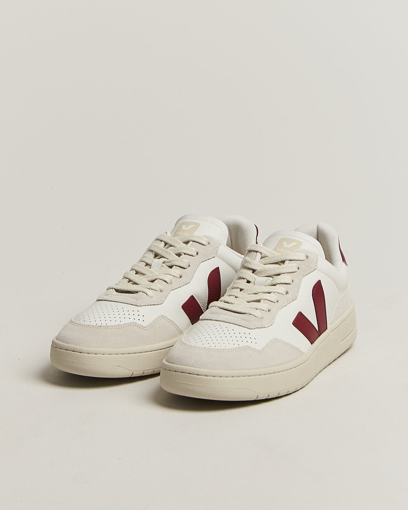 Uomini | Sneakers | Veja | V-90 Sneaker White/Marsala Natural