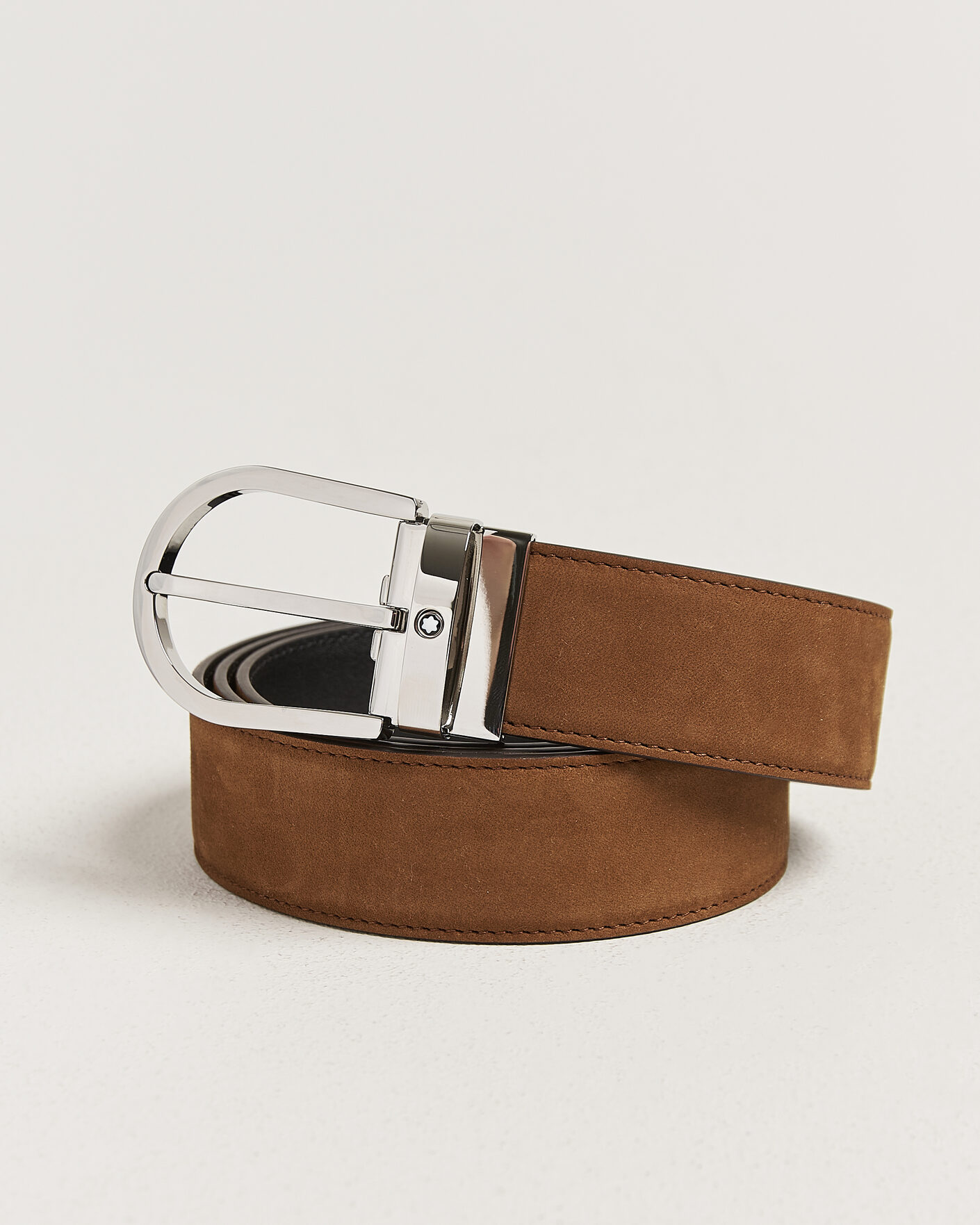 Uomini | Cinture | Montblanc | 35mm Reversible Suede/Calf Horseshoe Belt Brown/Black