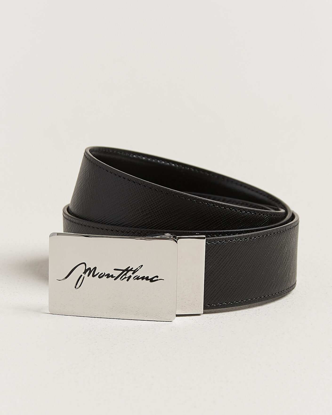Uomini | Cinture | Montblanc | 35mm Reversible Sartorial/Calf Logo Belt Black