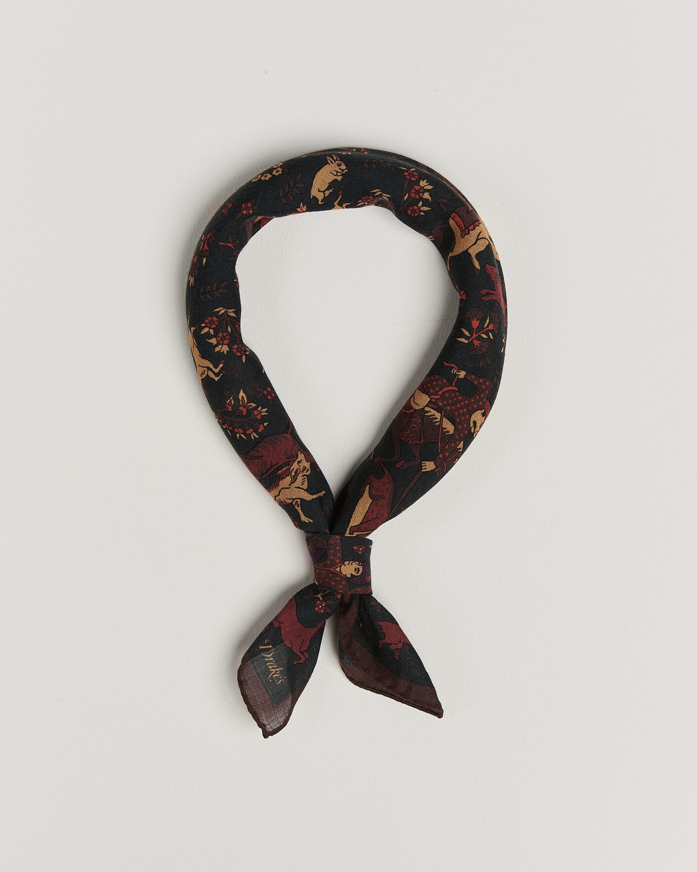 Uomini | Sciarpe | Drake's | Moghul Wool/Silk Bandana Green