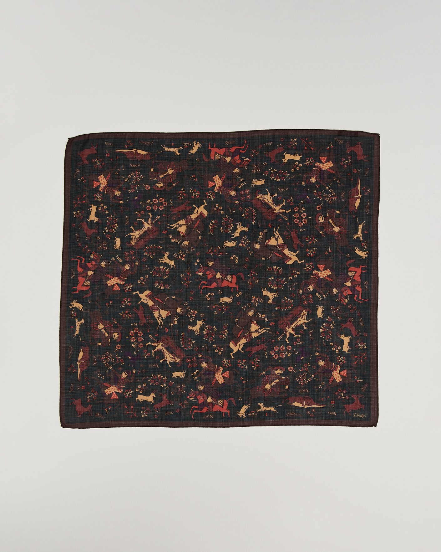 Uomini | Sciarpe | Drake's | Moghul Wool/Silk Bandana Green