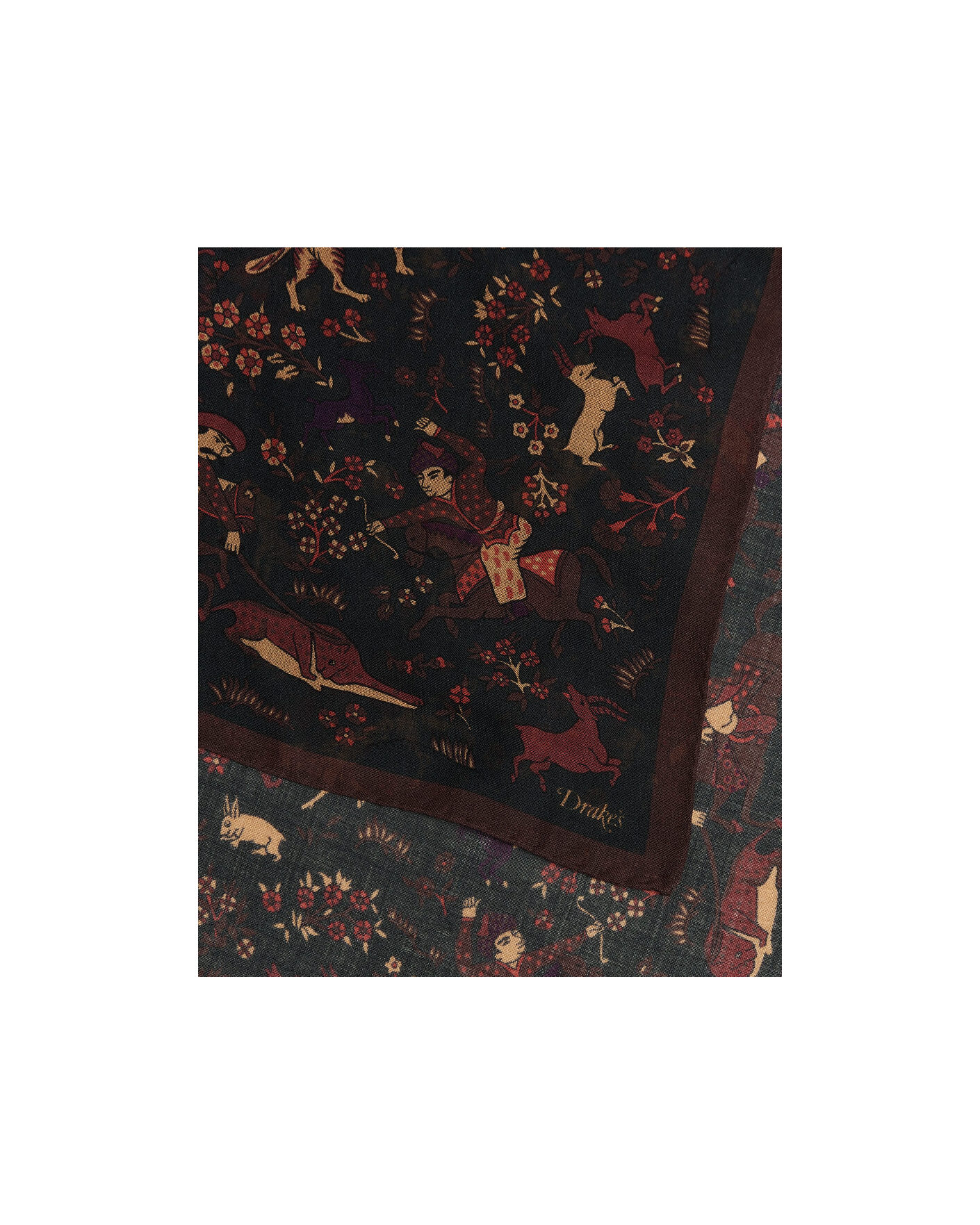 Uomini | Sciarpe | Drake's | Moghul Wool/Silk Bandana Green