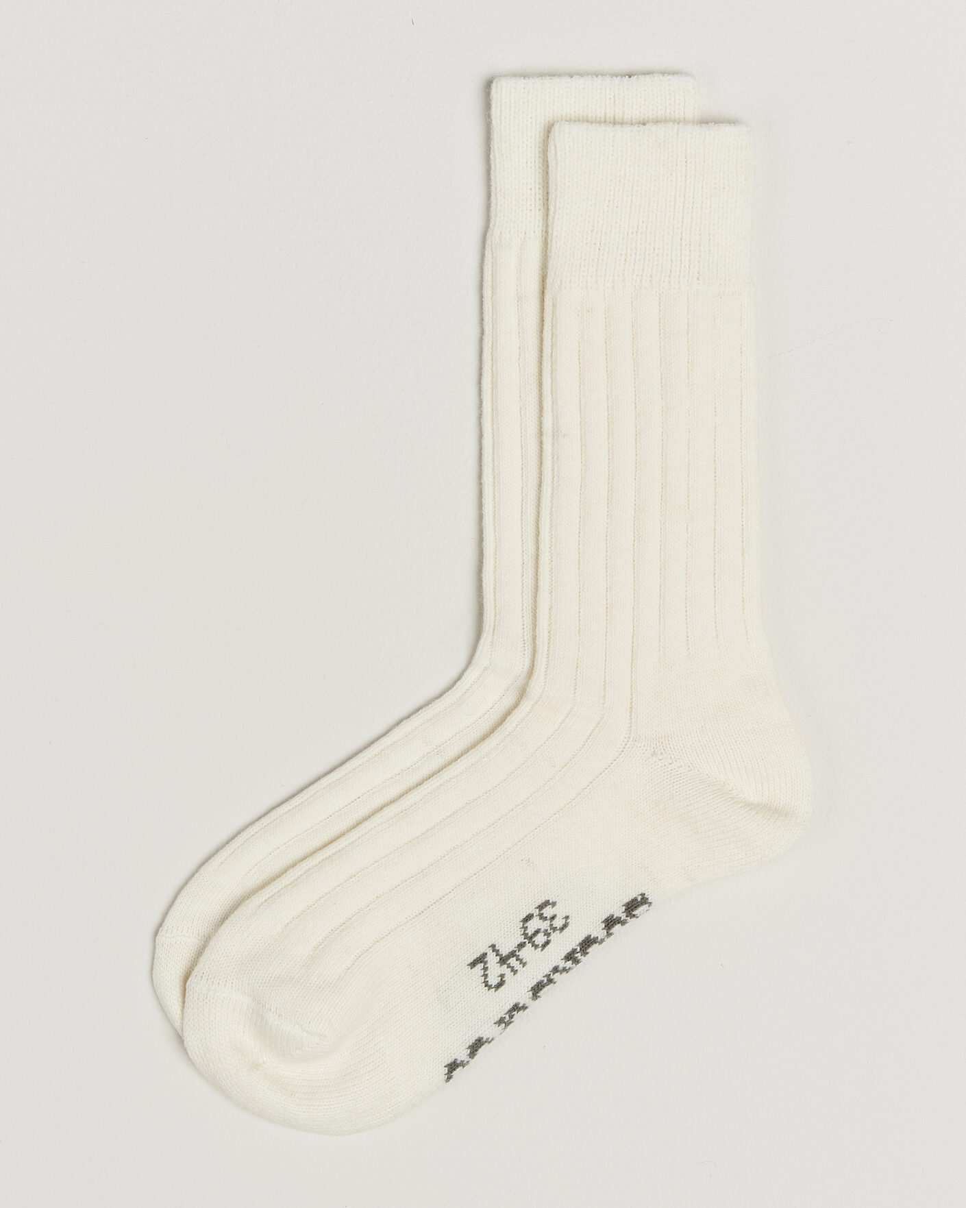 Uomini | Biancheria intima | Alpacasocks & Co | 2-Pack Ribbed Alpacka Wool Socks Off White