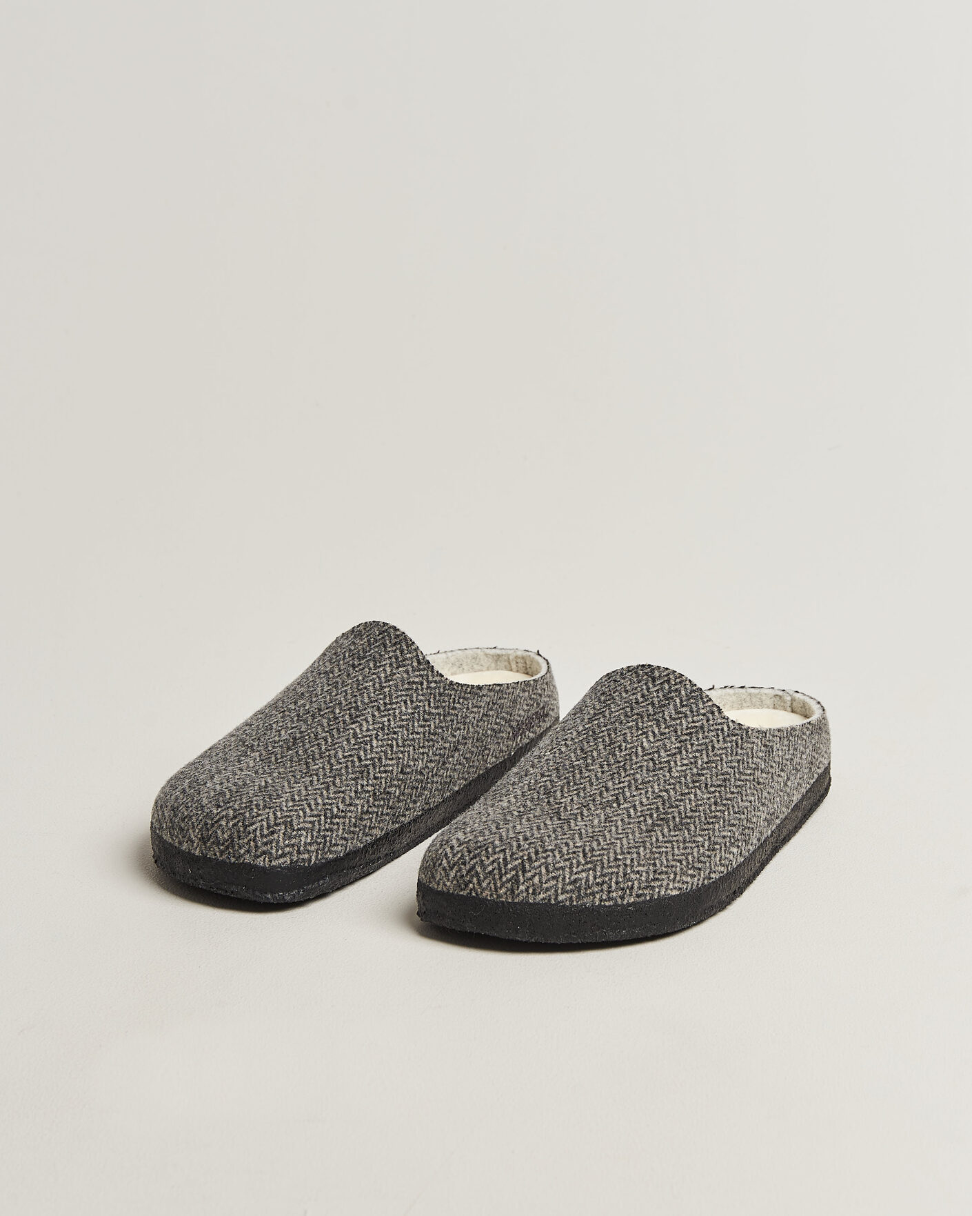 Uomini | Sandali & Diapositive | BIRKENSTOCK | Amsterdam Wrapped Dip Shearling Dark Grey Herringbone