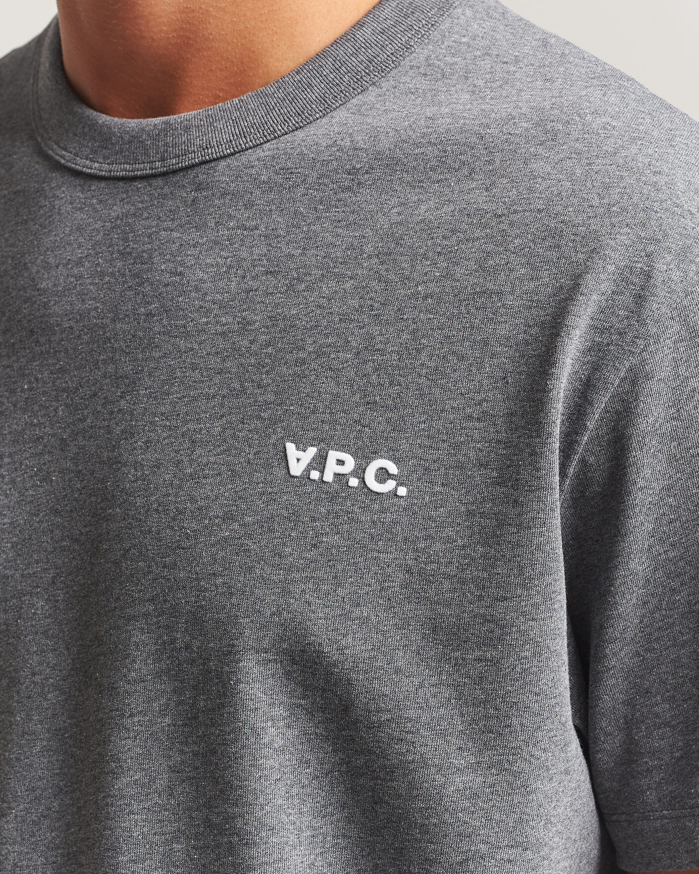 Uomini | T-shirt | A.P.C. | Boxy Fit Petit VPC T-Shirt Heathered Anthracite