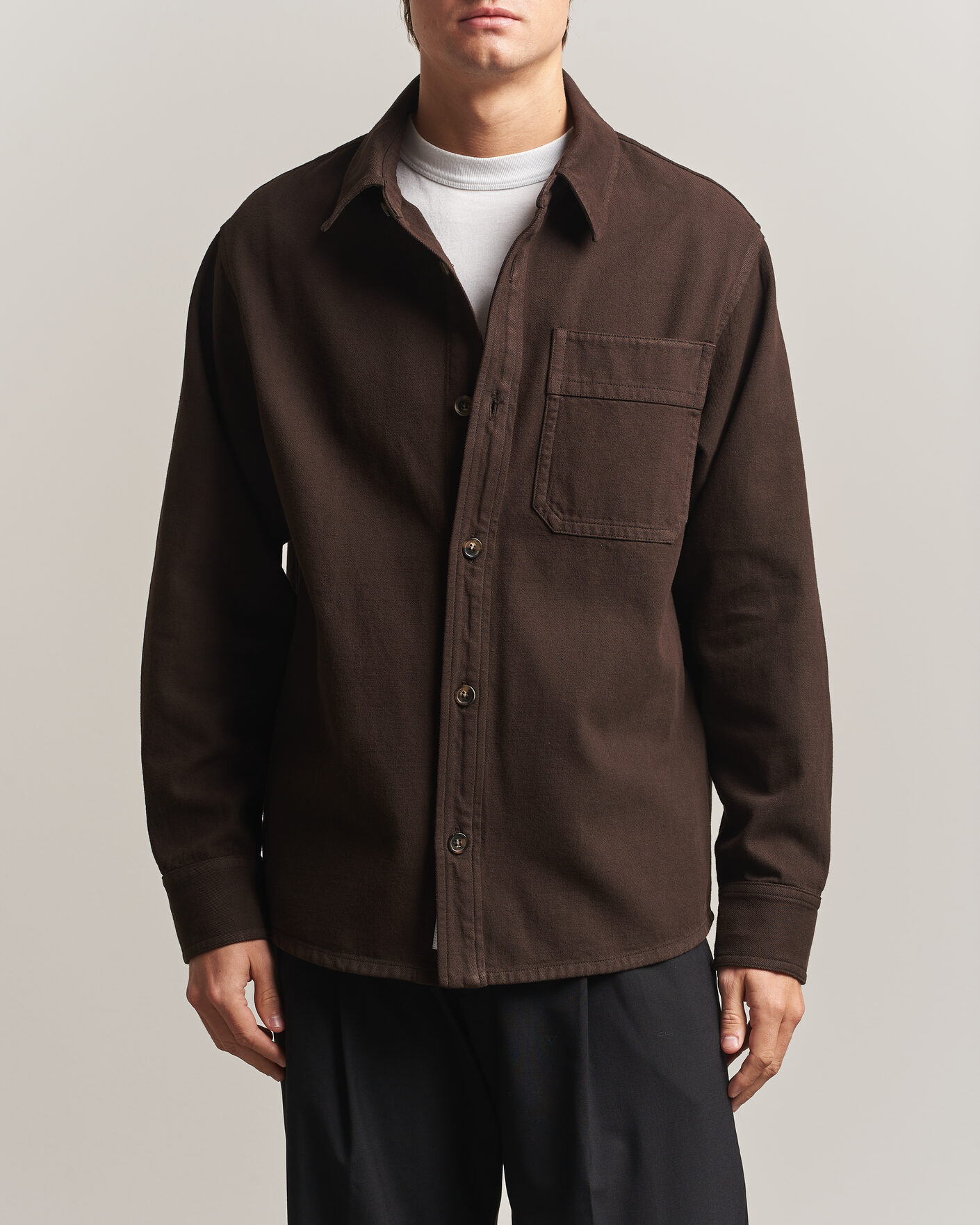 Uomini | Camicie | A.P.C. | Basile Overshirt Chocolate