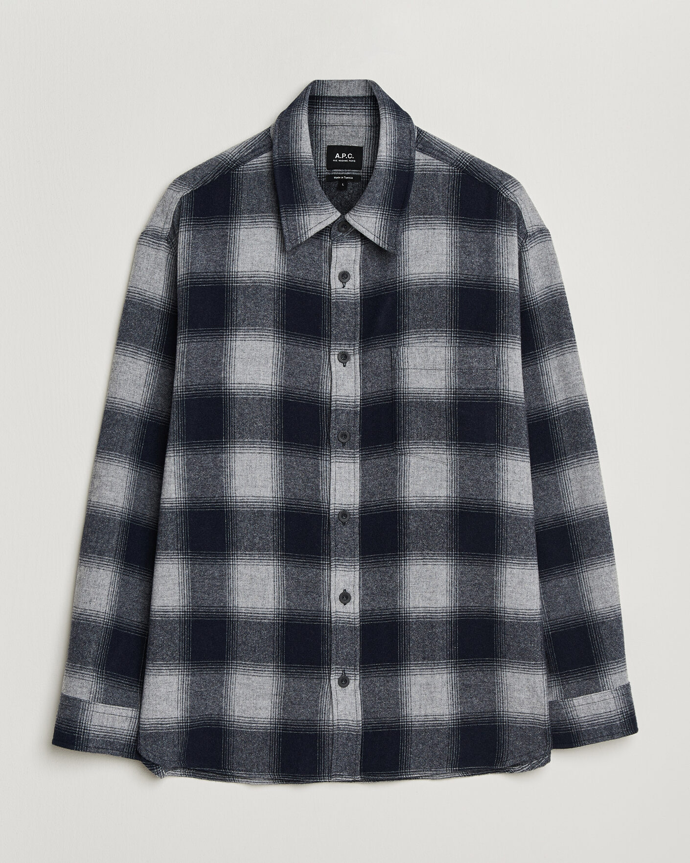 Uomini | Camicie | A.P.C. | Malaury Checked Overshirt Light Grey
