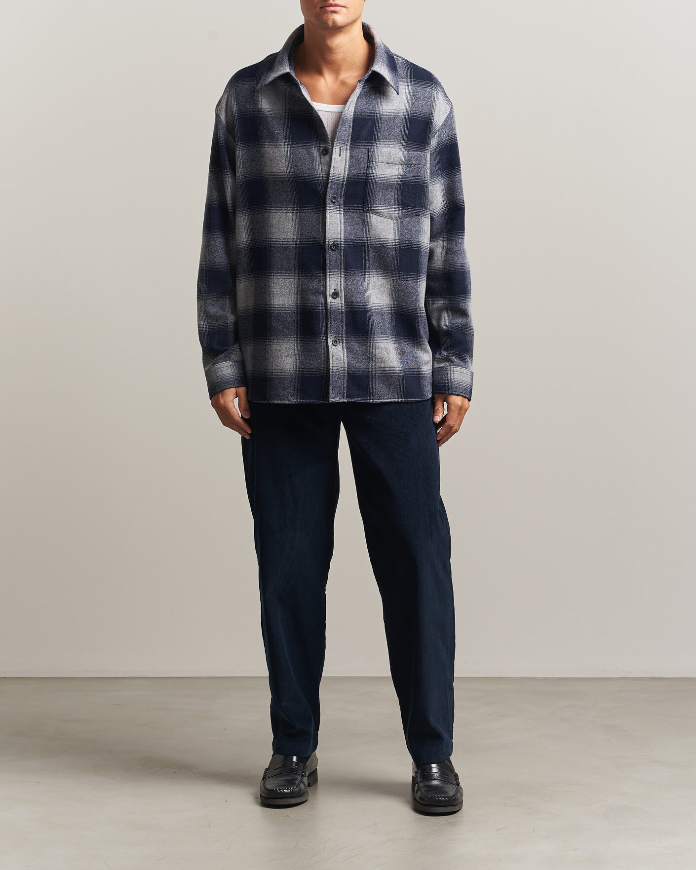 Uomini | Camicie | A.P.C. | Malaury Checked Overshirt Light Grey