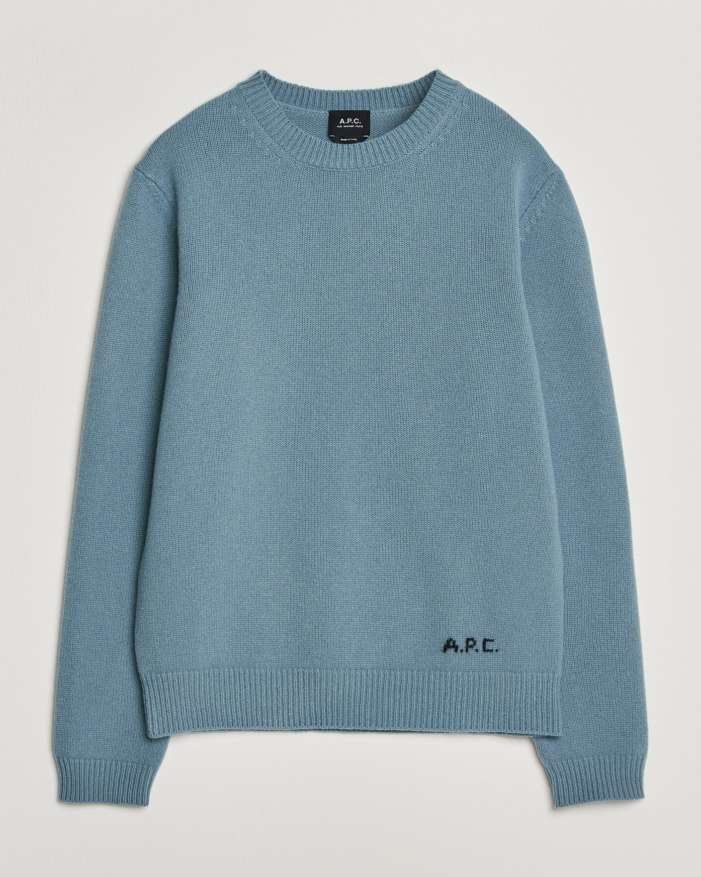 Uomini | Maglieria | A.P.C. | Edmond Wool Knitted Sweater Light Blue Melange