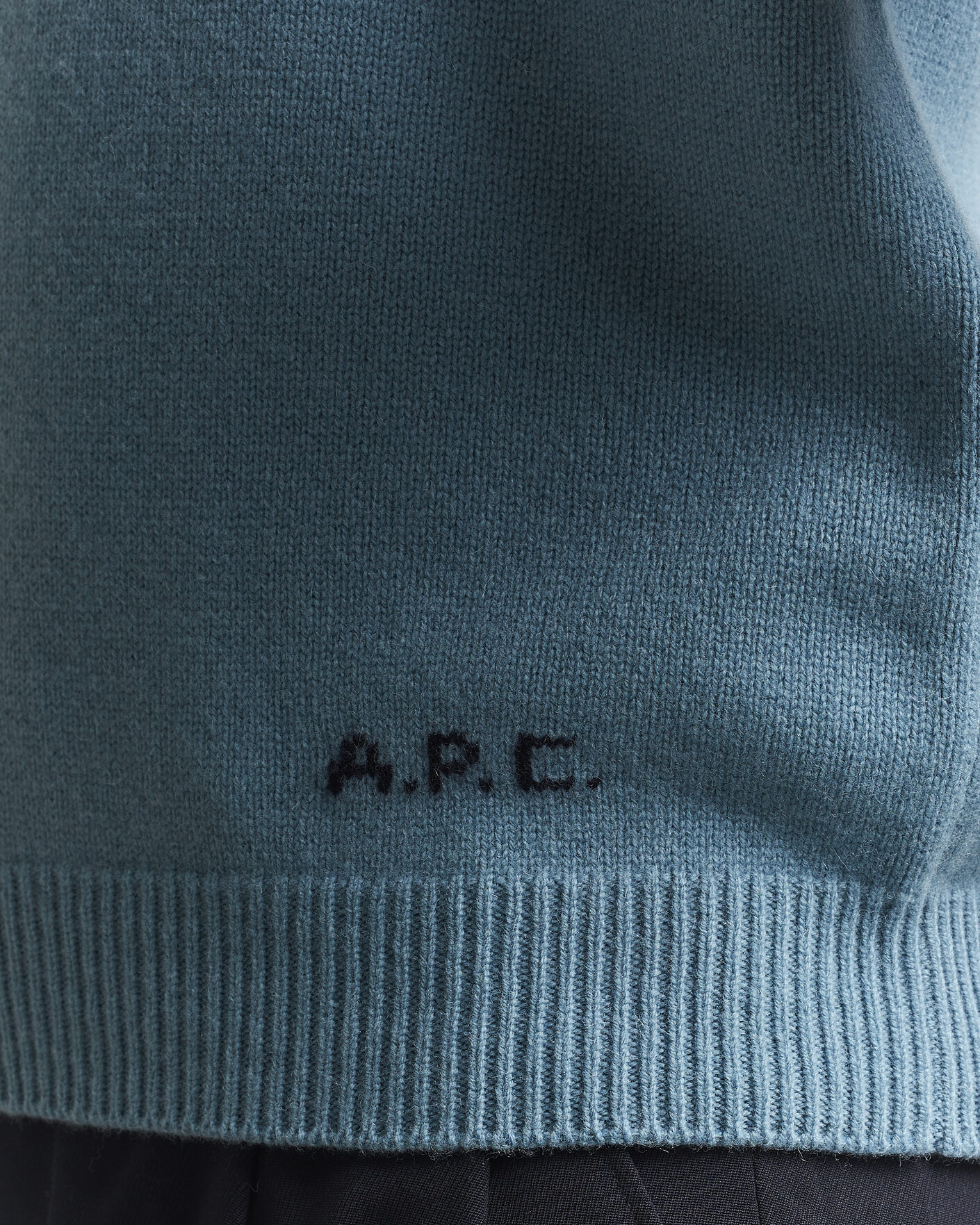 Uomini | Maglieria | A.P.C. | Edmond Wool Knitted Sweater Light Blue Melange
