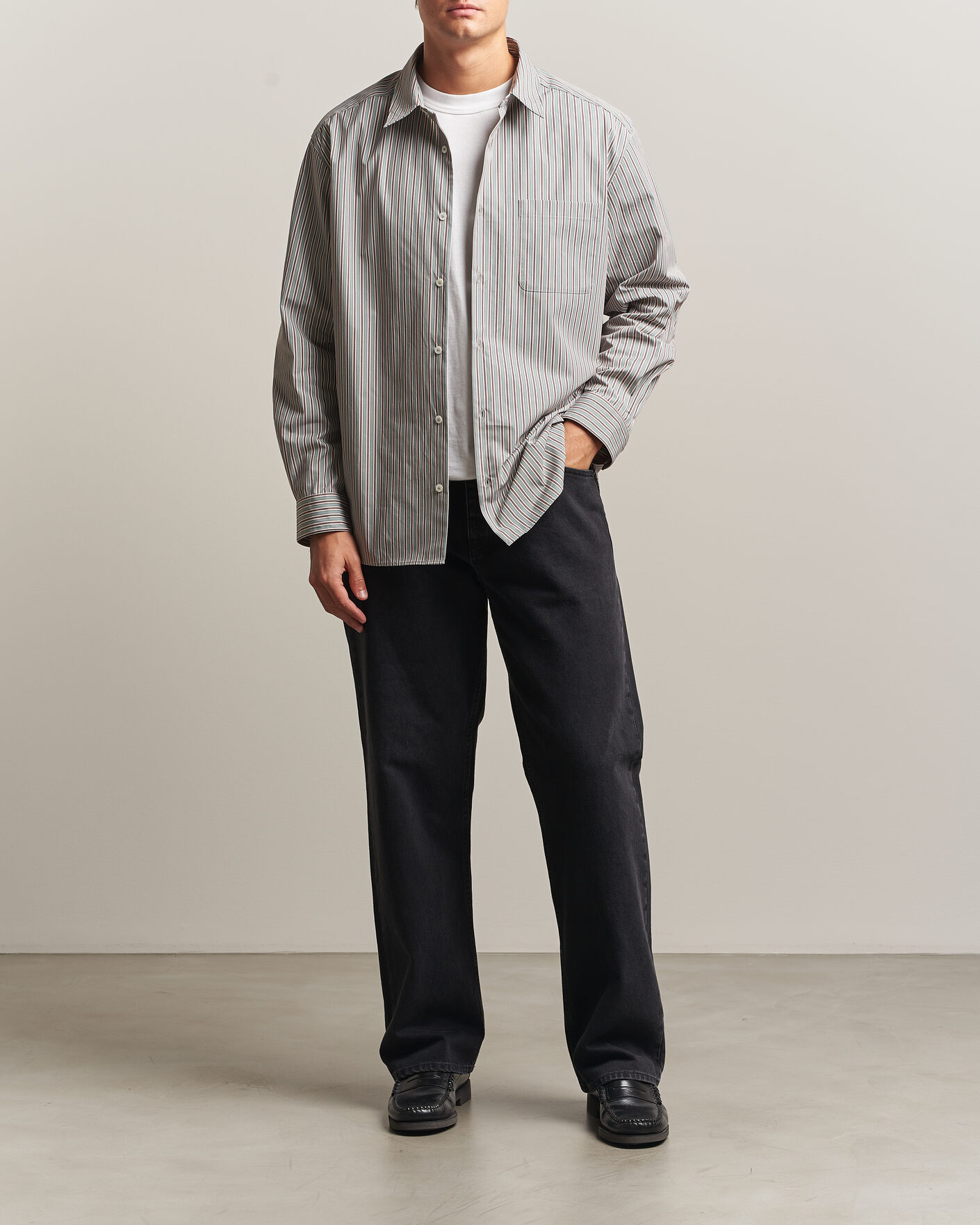 Uomini | Camicie | A.P.C. | Malo Cotton Striped Shirt Almond Green