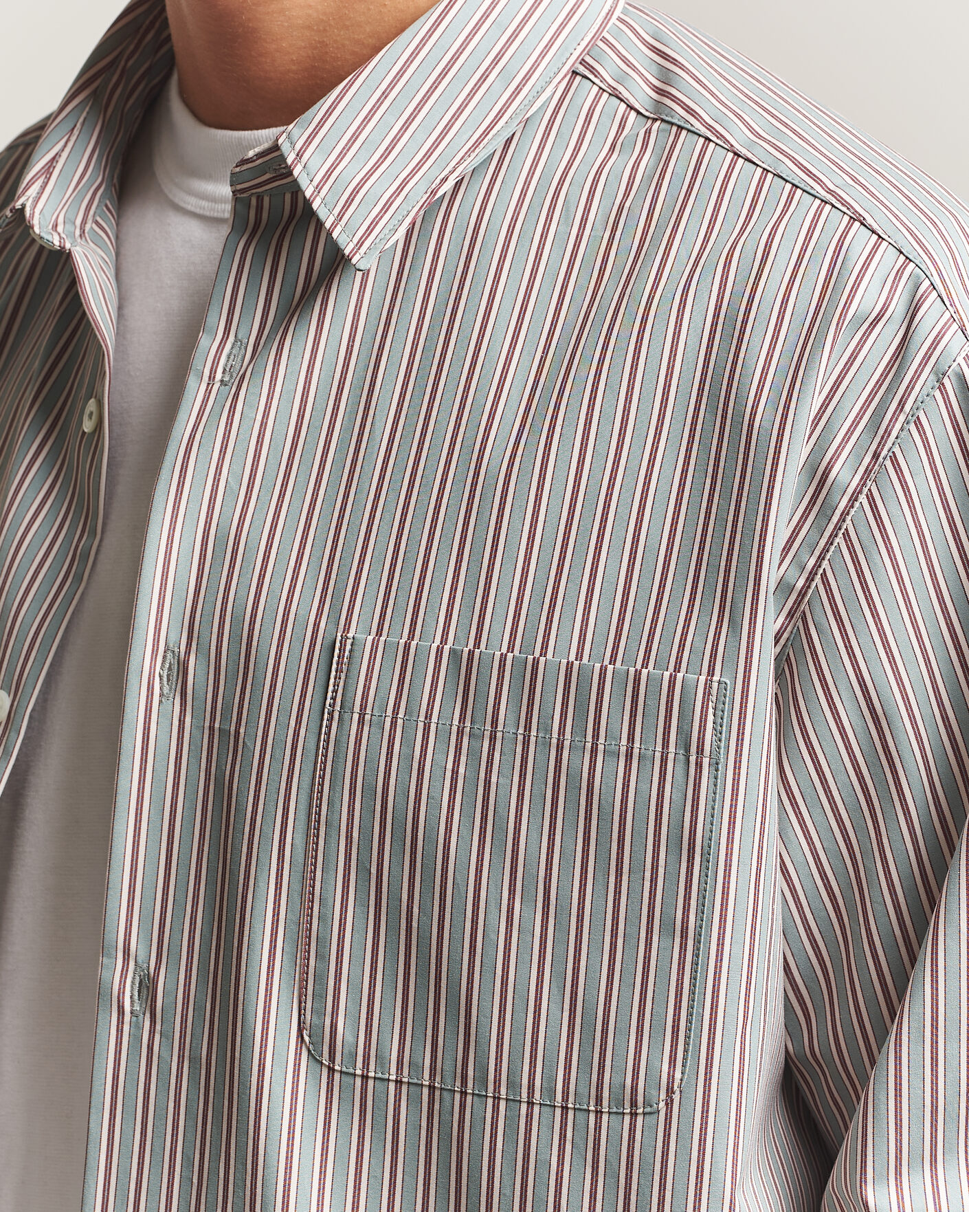 Uomini | Camicie | A.P.C. | Malo Cotton Striped Shirt Almond Green
