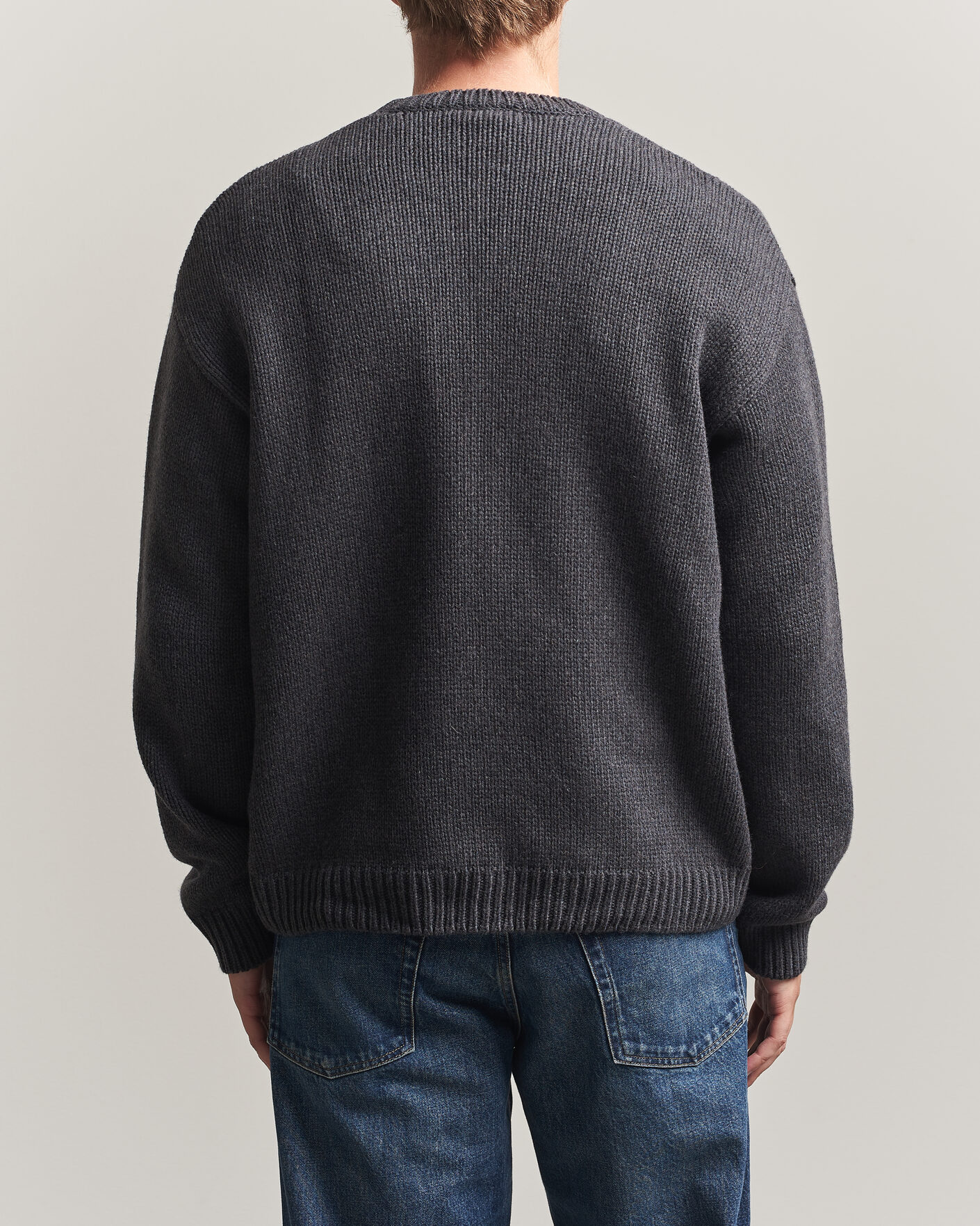 Uomini | Maglieria | A.P.C. | George Wool Knitted Sweater Anthracite Melange