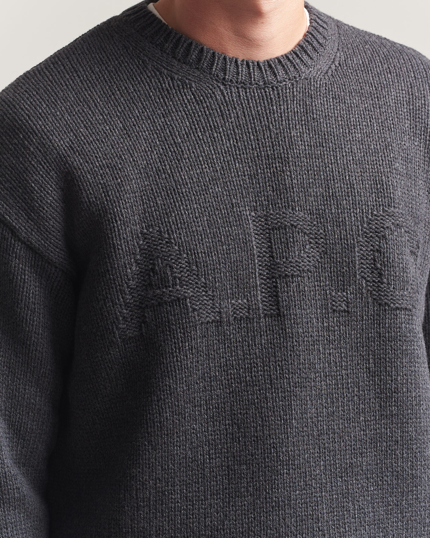 Uomini | Maglieria | A.P.C. | George Wool Knitted Sweater Anthracite Melange
