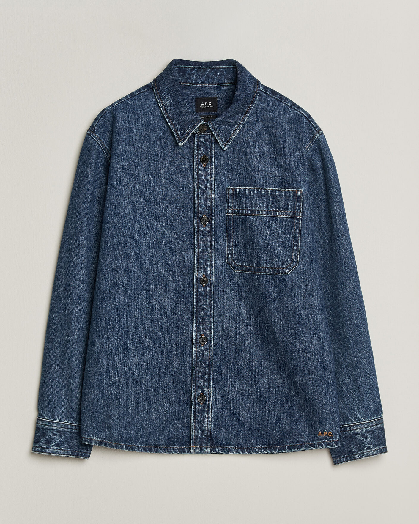 Uomini | Camicie | A.P.C. | Basile Denim Overshirt Washed Indigo