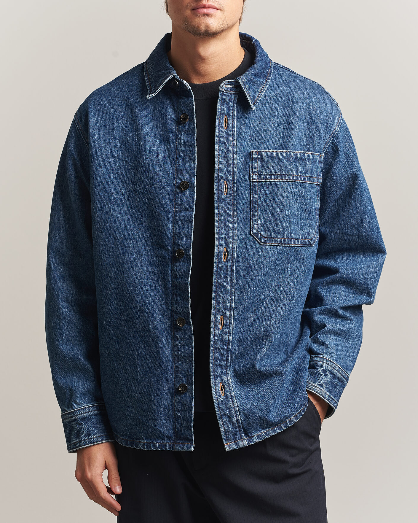 Uomini | Camicie | A.P.C. | Basile Denim Overshirt Washed Indigo