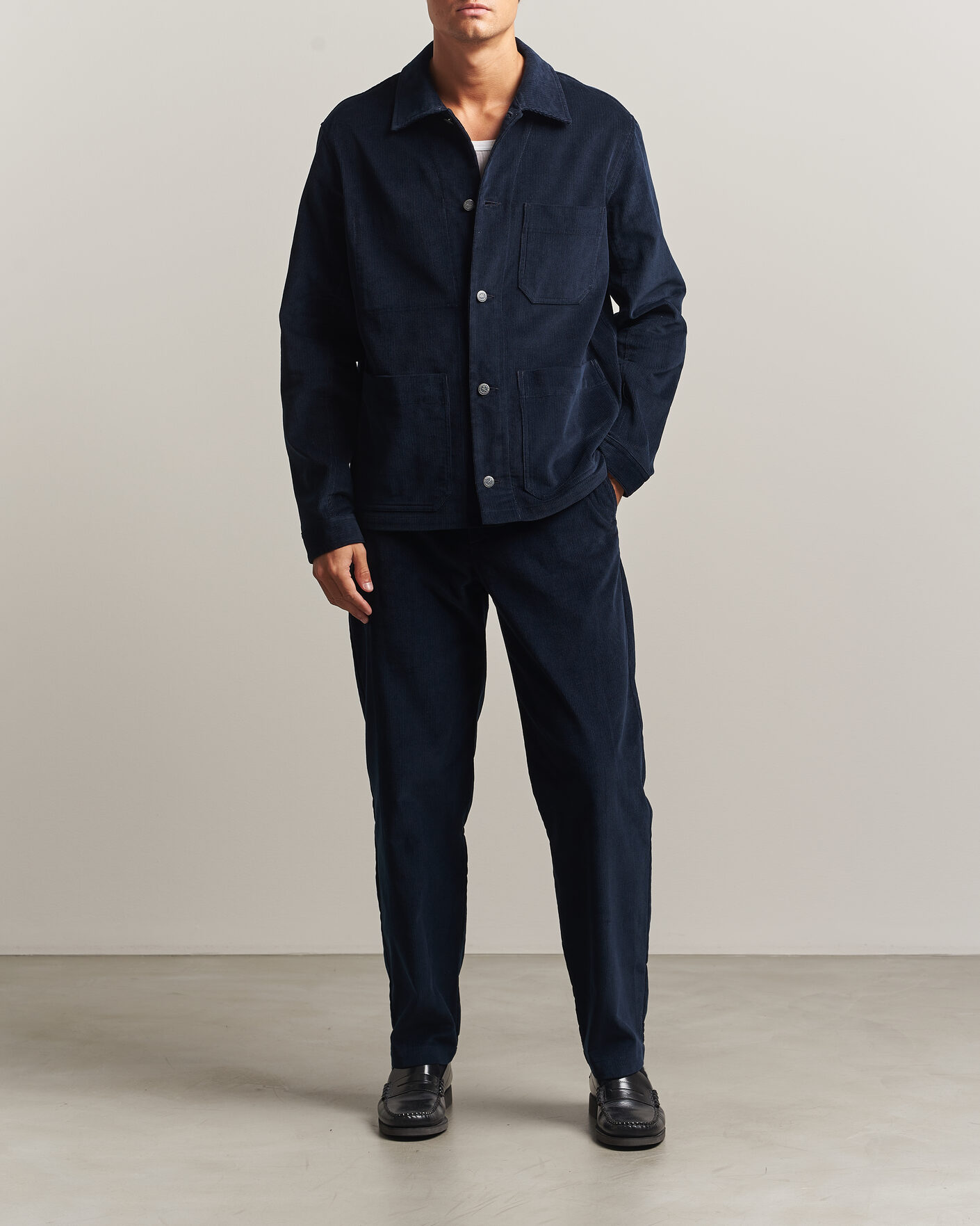 Uomini | Camicie | A.P.C. | New Rodney Corduroy Overshirt Dark Navy
