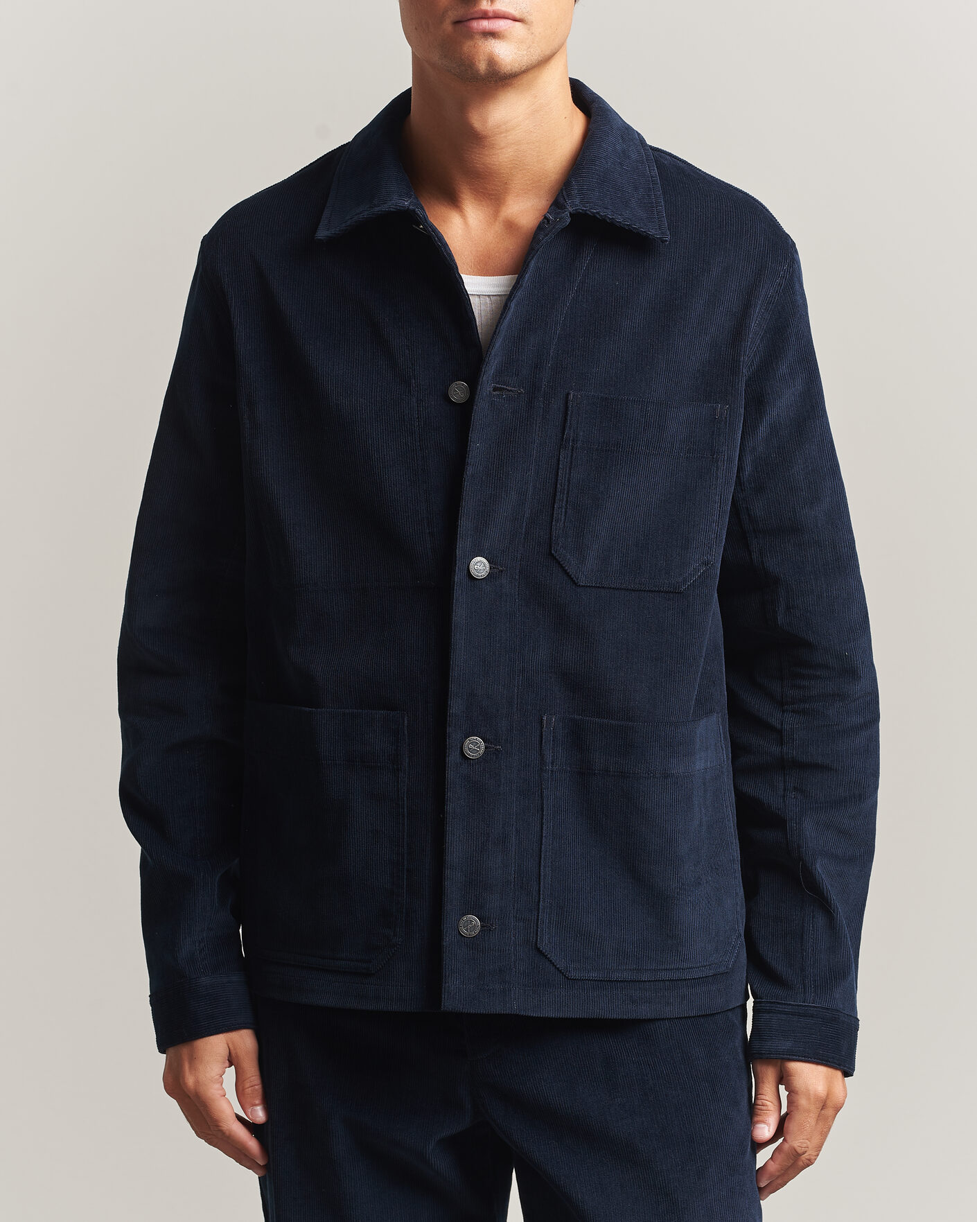 Uomini | Camicie | A.P.C. | New Rodney Corduroy Overshirt Dark Navy