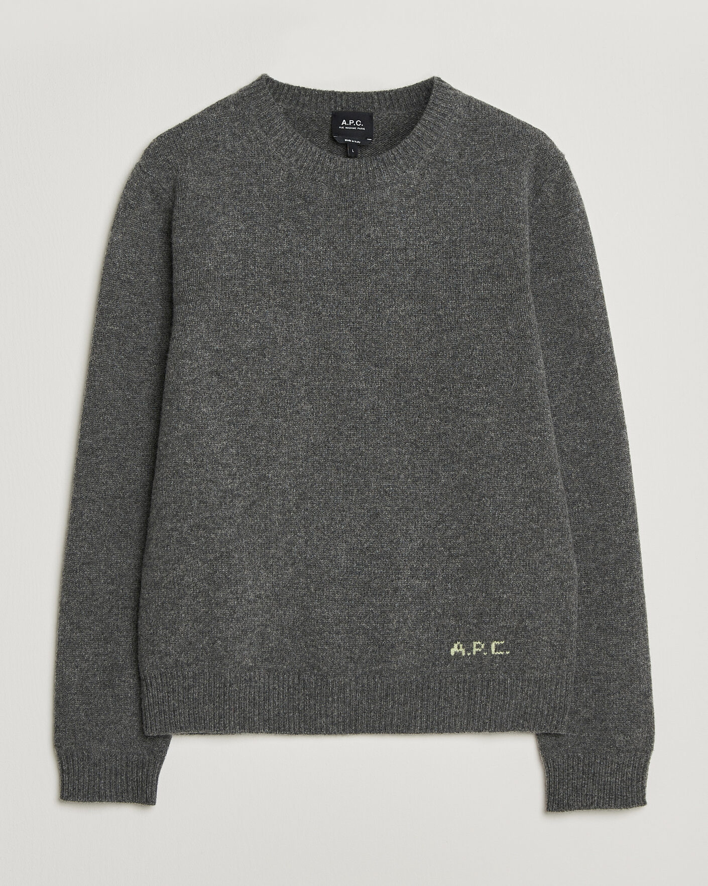 Uomini | Maglieria | A.P.C. | Edmond Wool Knitted Sweater Anthracite Melange