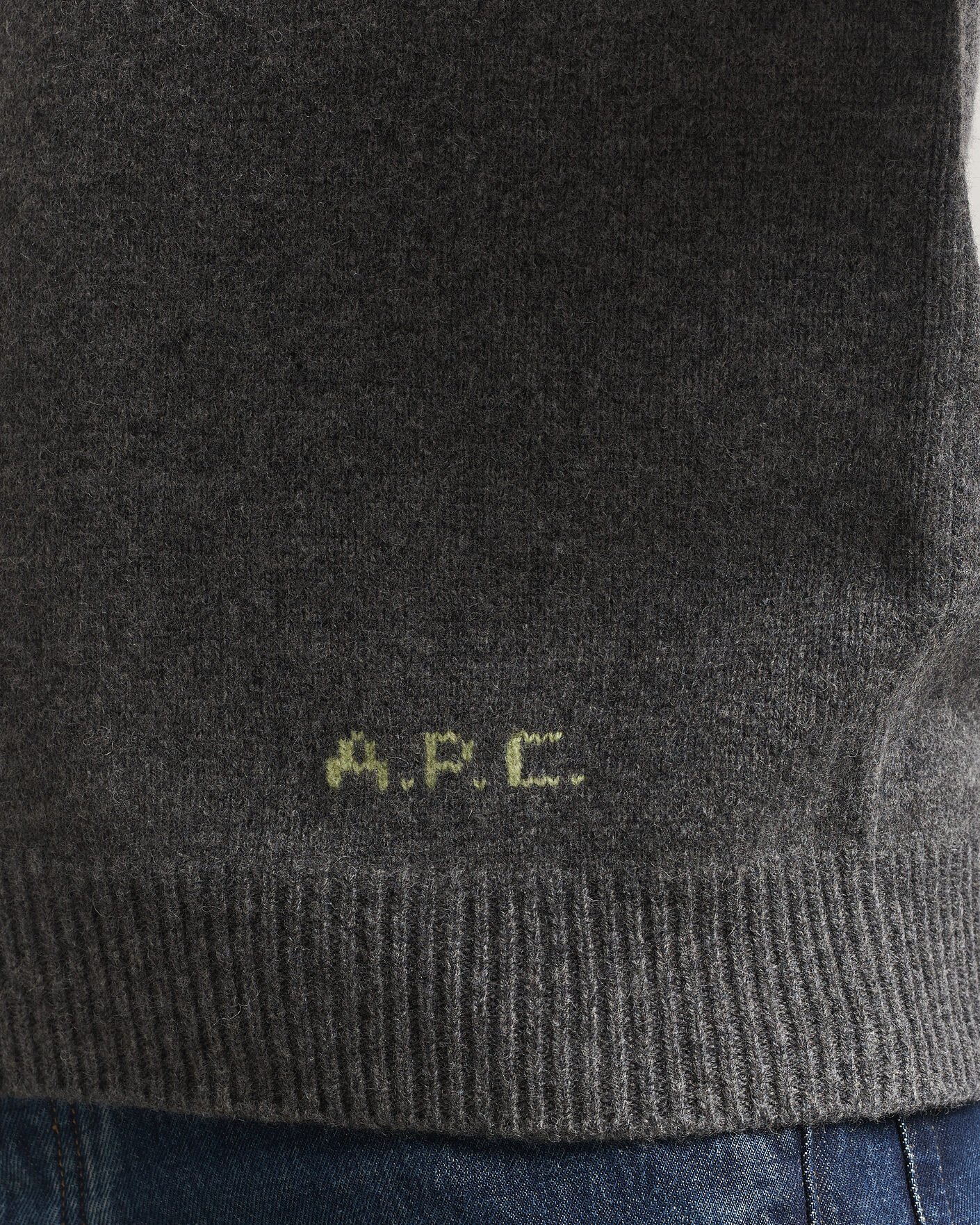 Uomini | Maglieria | A.P.C. | Edmond Wool Knitted Sweater Anthracite Melange