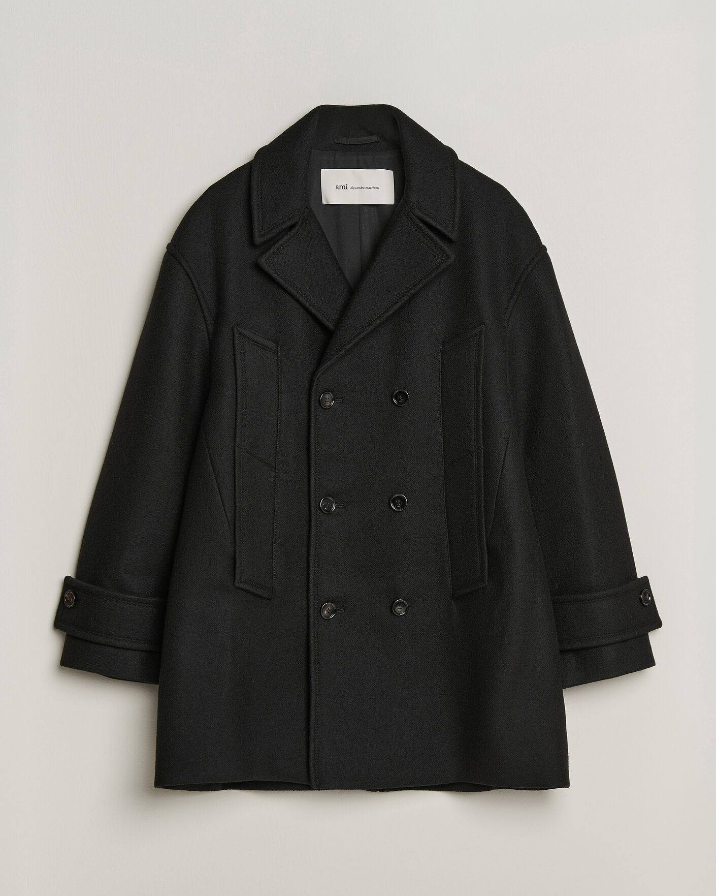 Uomini | Giacche | AMI | Wool Peacoat Black