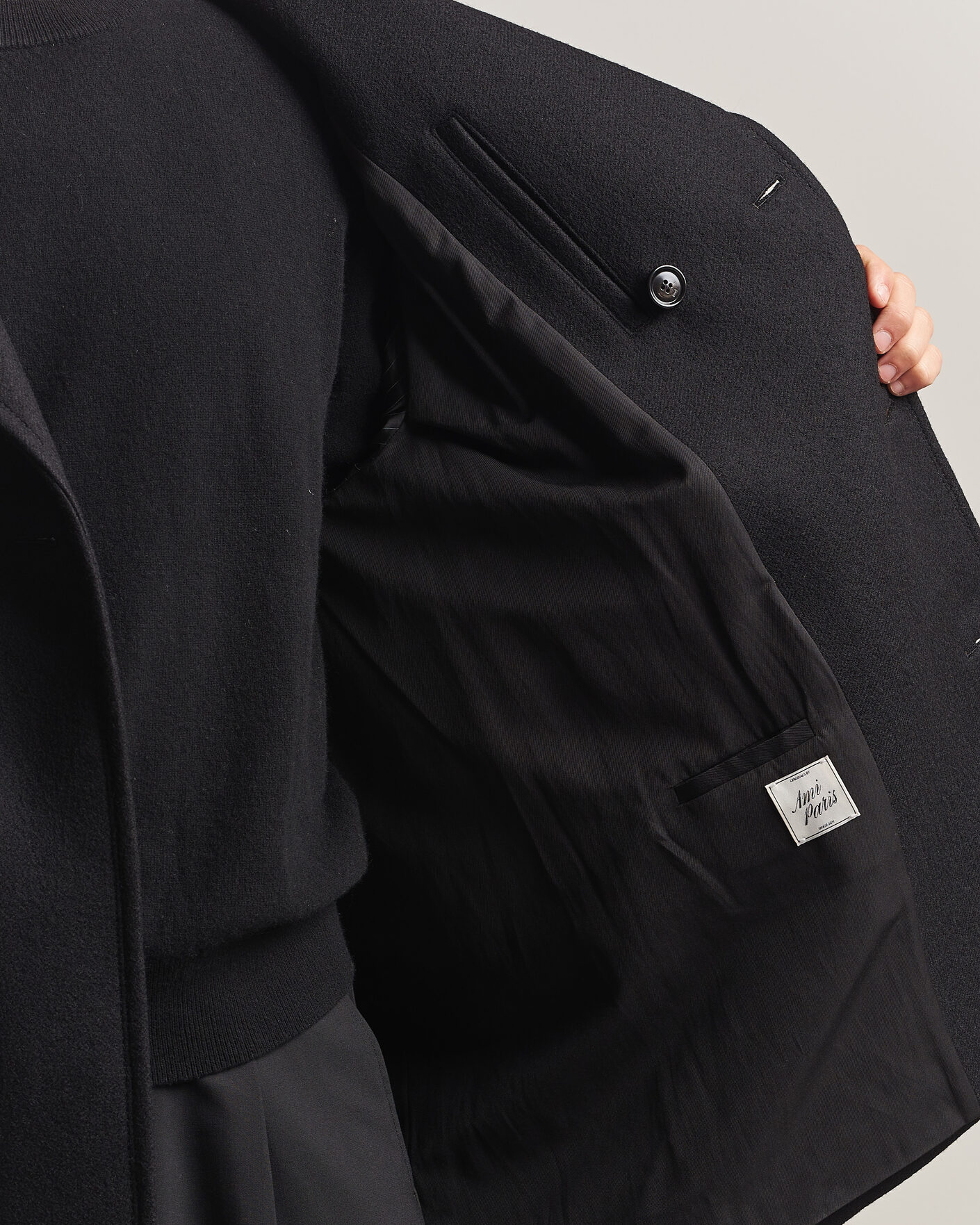 Uomini | Giacche | AMI | Wool Peacoat Black