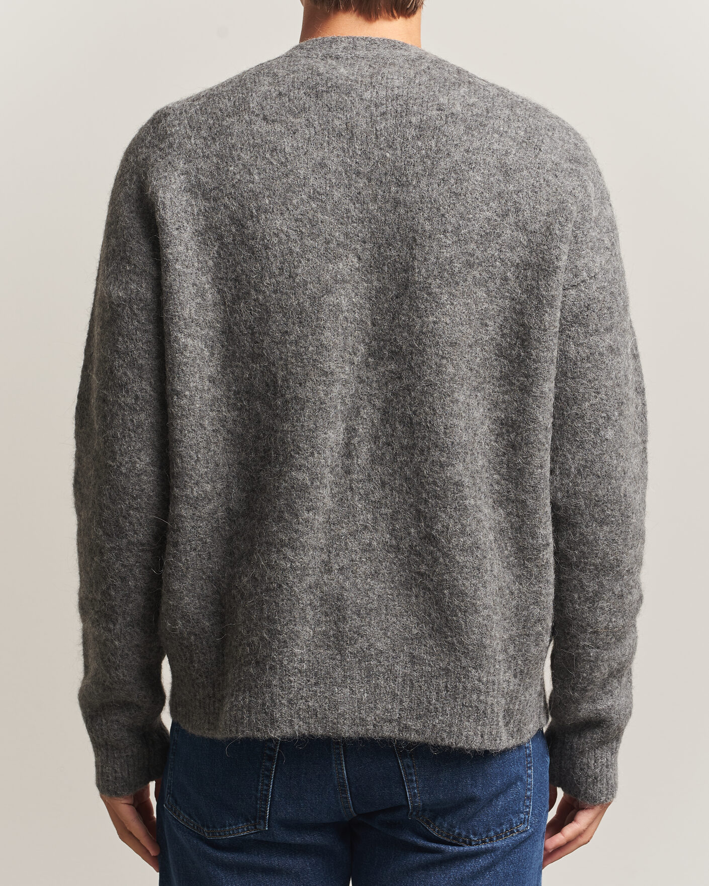 Uomini | Maglieria | AMI | Signature Logo Wool Knitted Cardigan Grey Melange