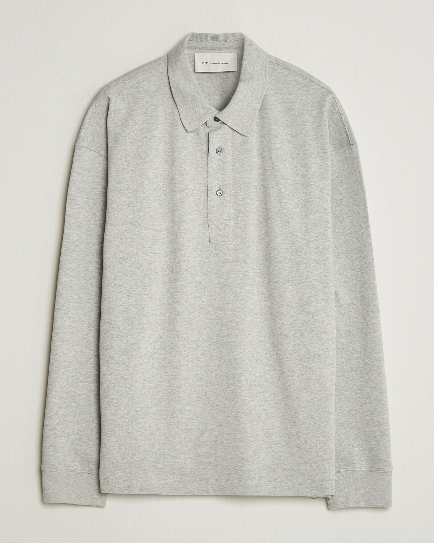 Uomini | Maglieria | AMI | Heritage Logo Rugger Light Grey Melange