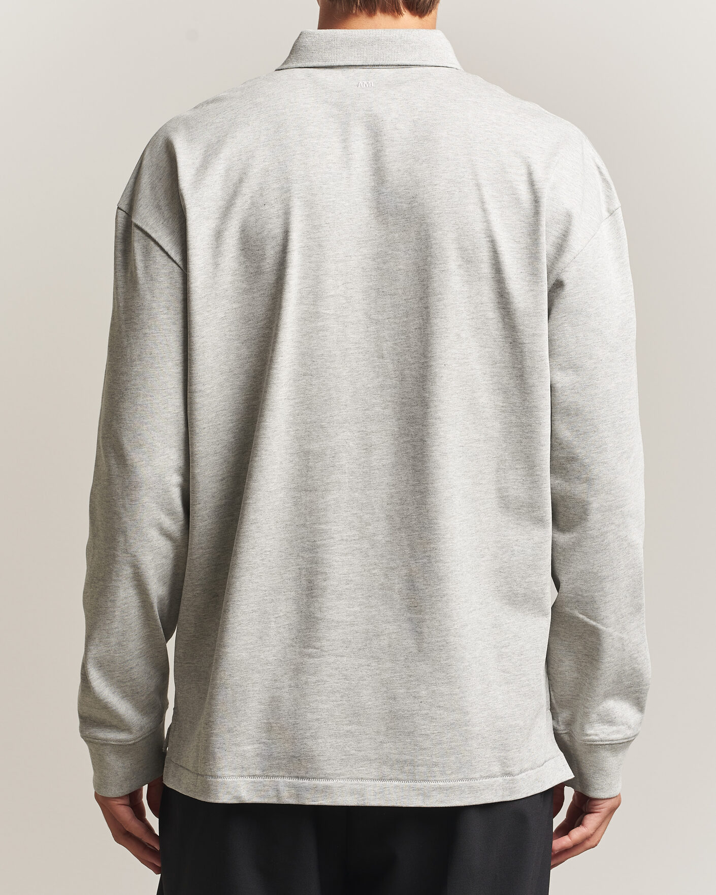 Uomini | Maglieria | AMI | Heritage Logo Rugger Light Grey Melange
