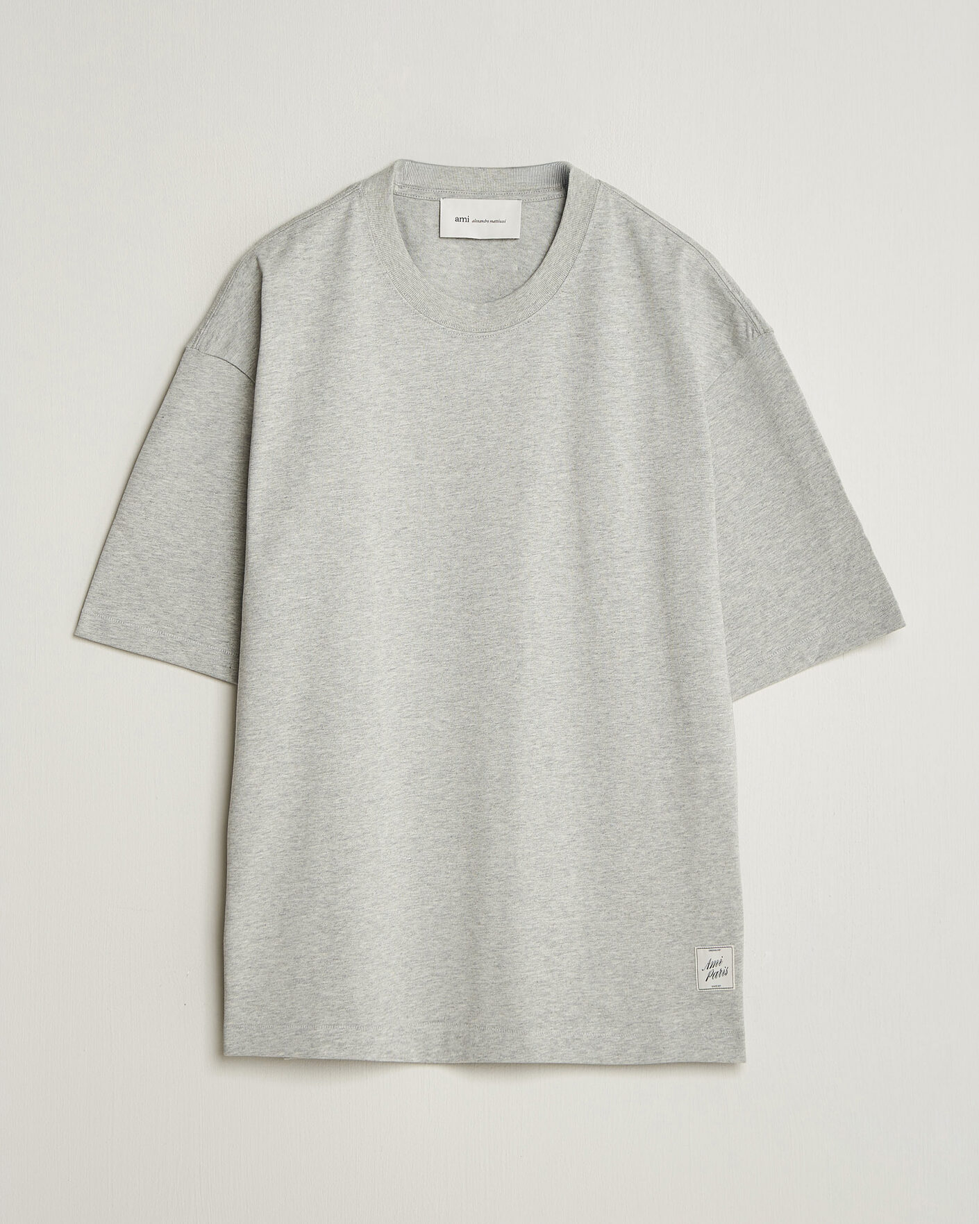 Uomini | T-shirt | AMI | Heritage Logo T-Shirt Light Grey Melange